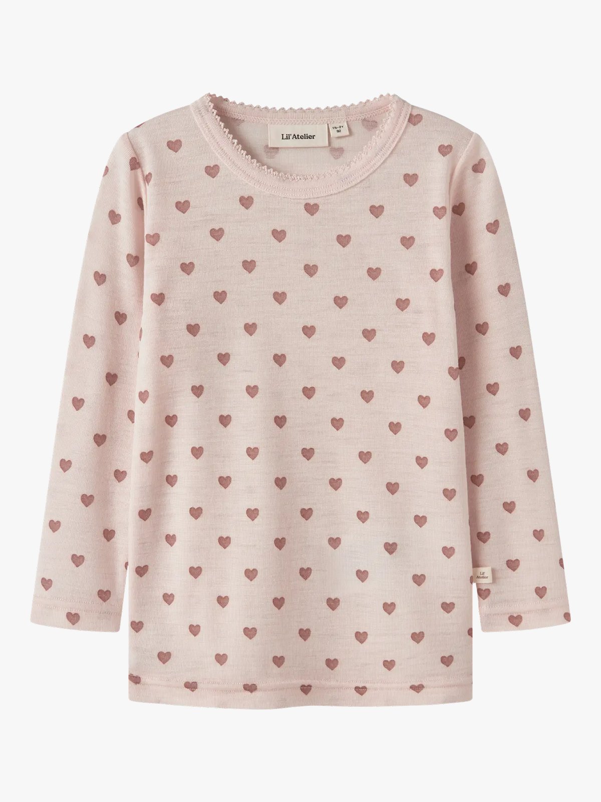 Lil- Atelier Noel Nia Wool Long Sleeve Slim Top Morganite Heart