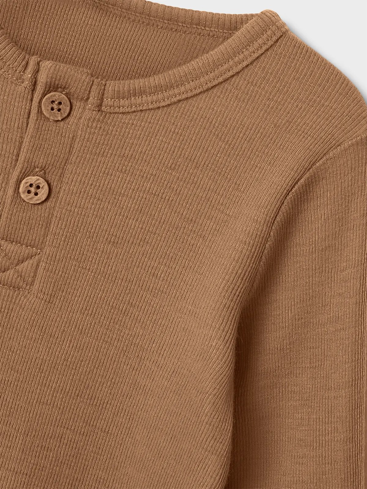 Lil- Atelier Noel Neb Wool Long Sleeve Slim Top Tigers Eye