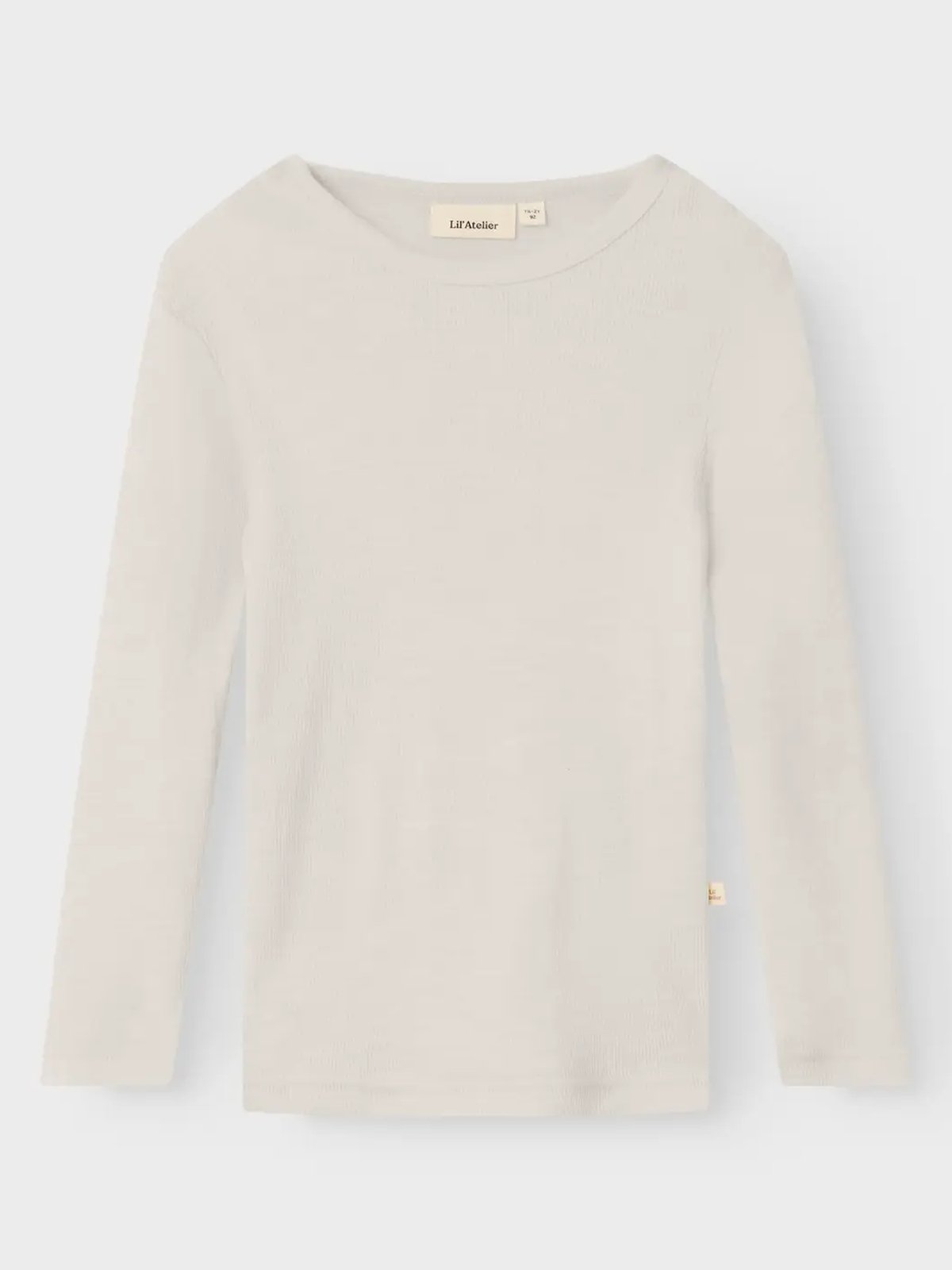 Lil- Atelier Nalu Rib Wo/Mo Long Sleeve Slim Top Turtledove Melange