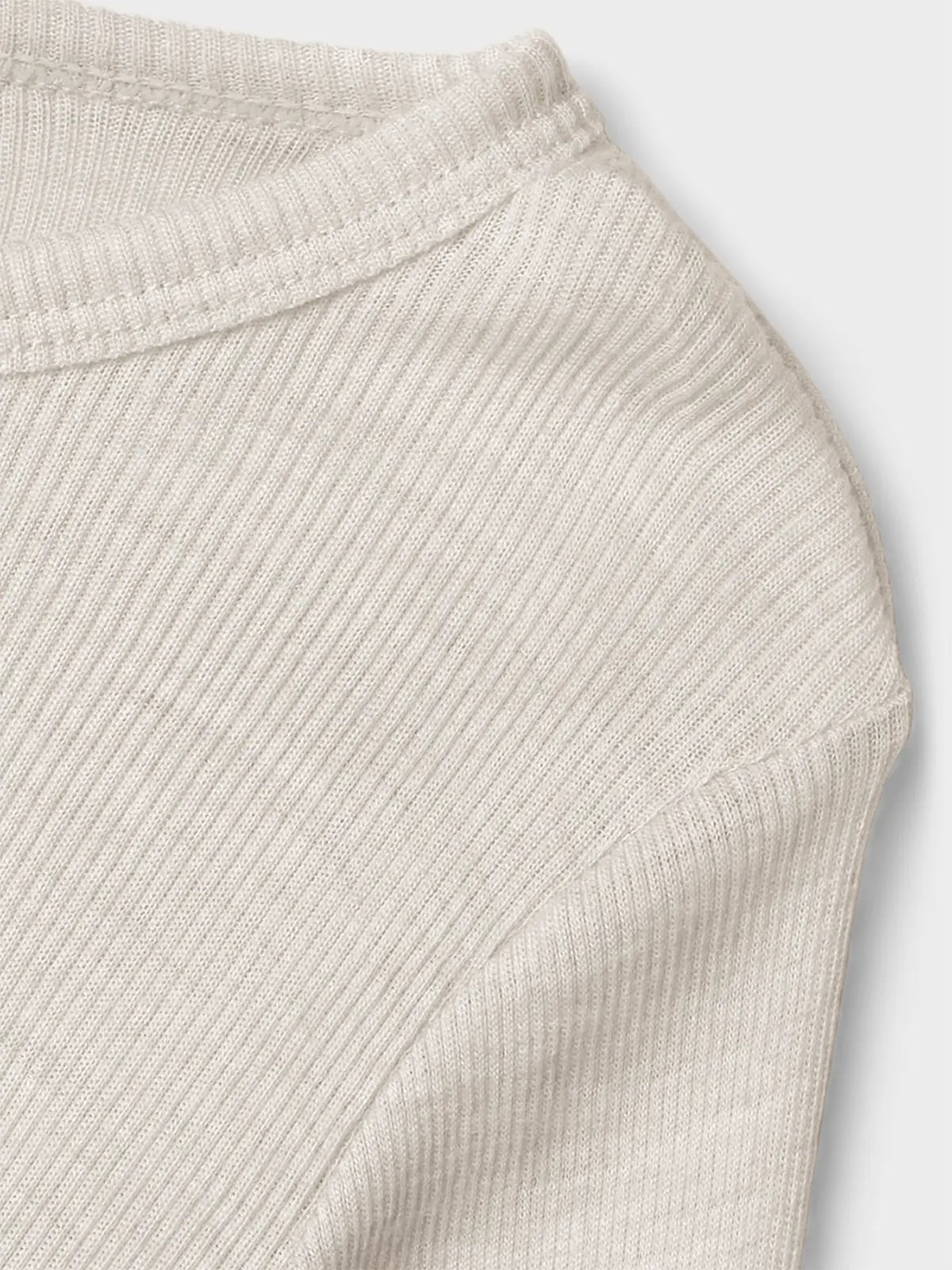 Lil- Atelier Nalu Rib Wo/Mo Long Sleeve Slim Top Turtledove Melange
