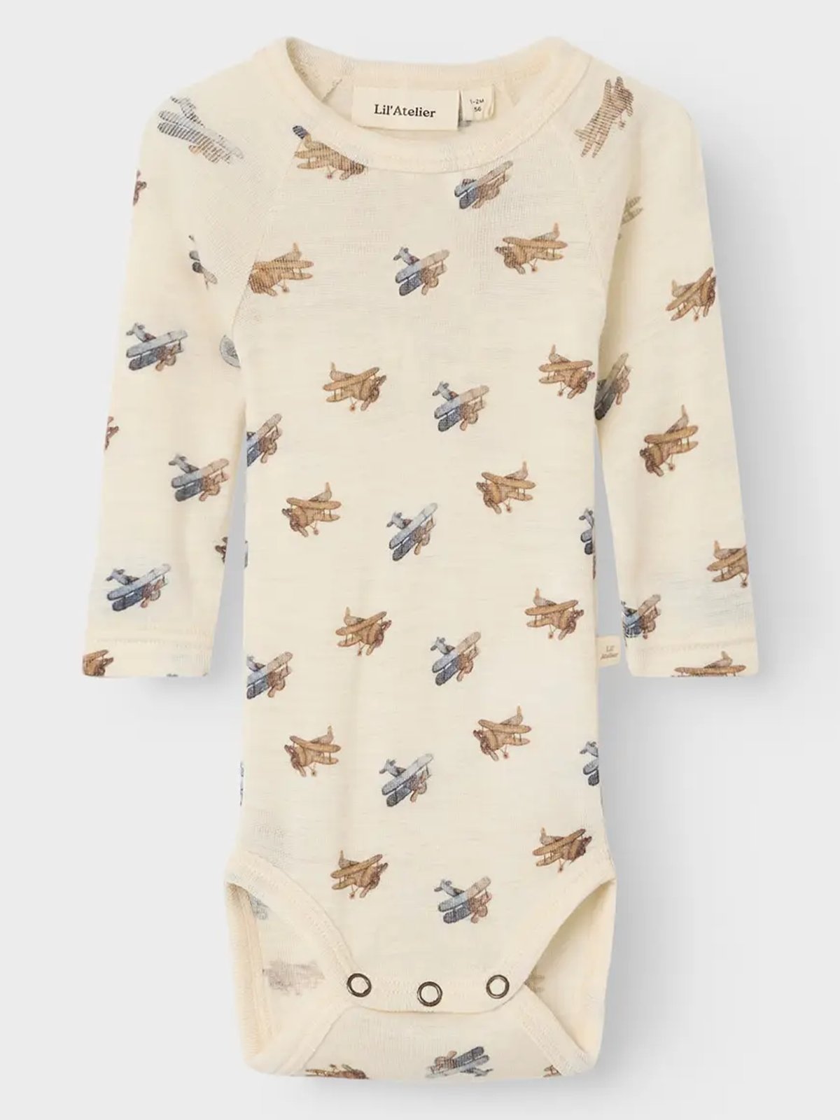 Lil- Atelier Nalu Wo/Mo Long Sleeve Slim Body Turtledove MELANGE