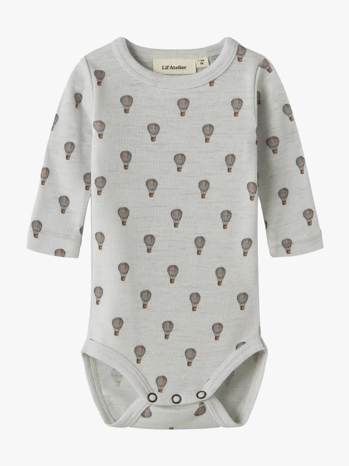 Lil' Atelier Noel Nor Wool Long Sleeve Slim Body Oyster Mushroom Air Balloon