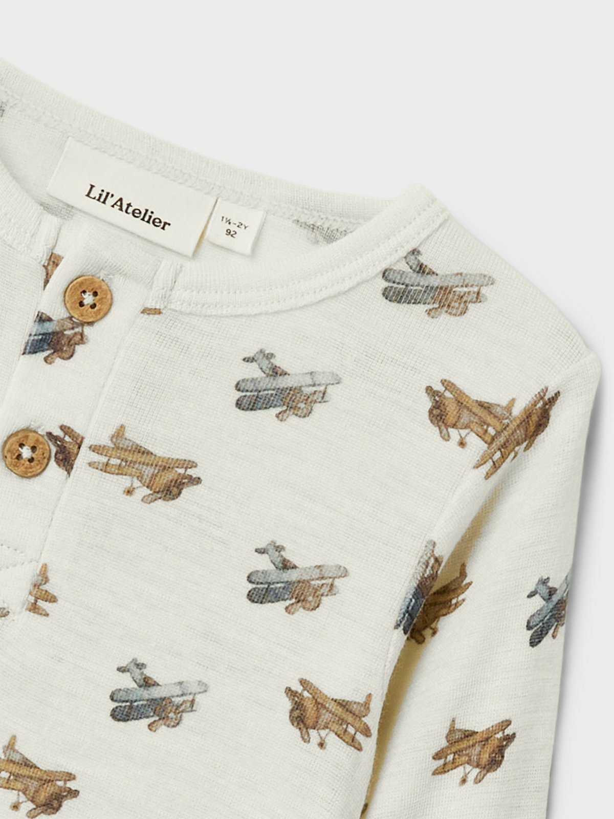 Lil- Atelier Nalu Wo/Mo Long Sleeve Slim Top Turtledove