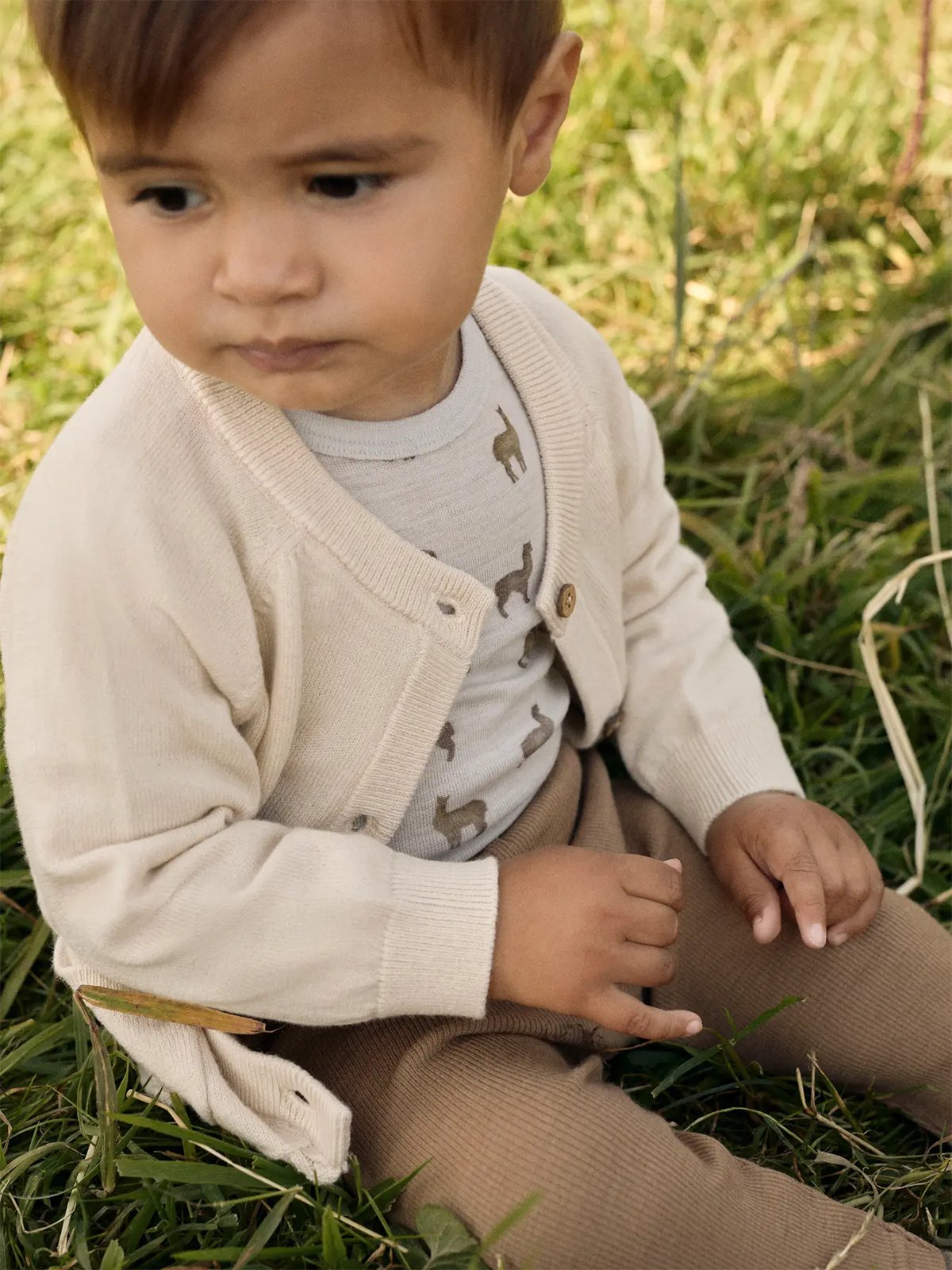 Lil- Atelier Nord Long Sleeve Knit Cardigan Turtledove MELANGE