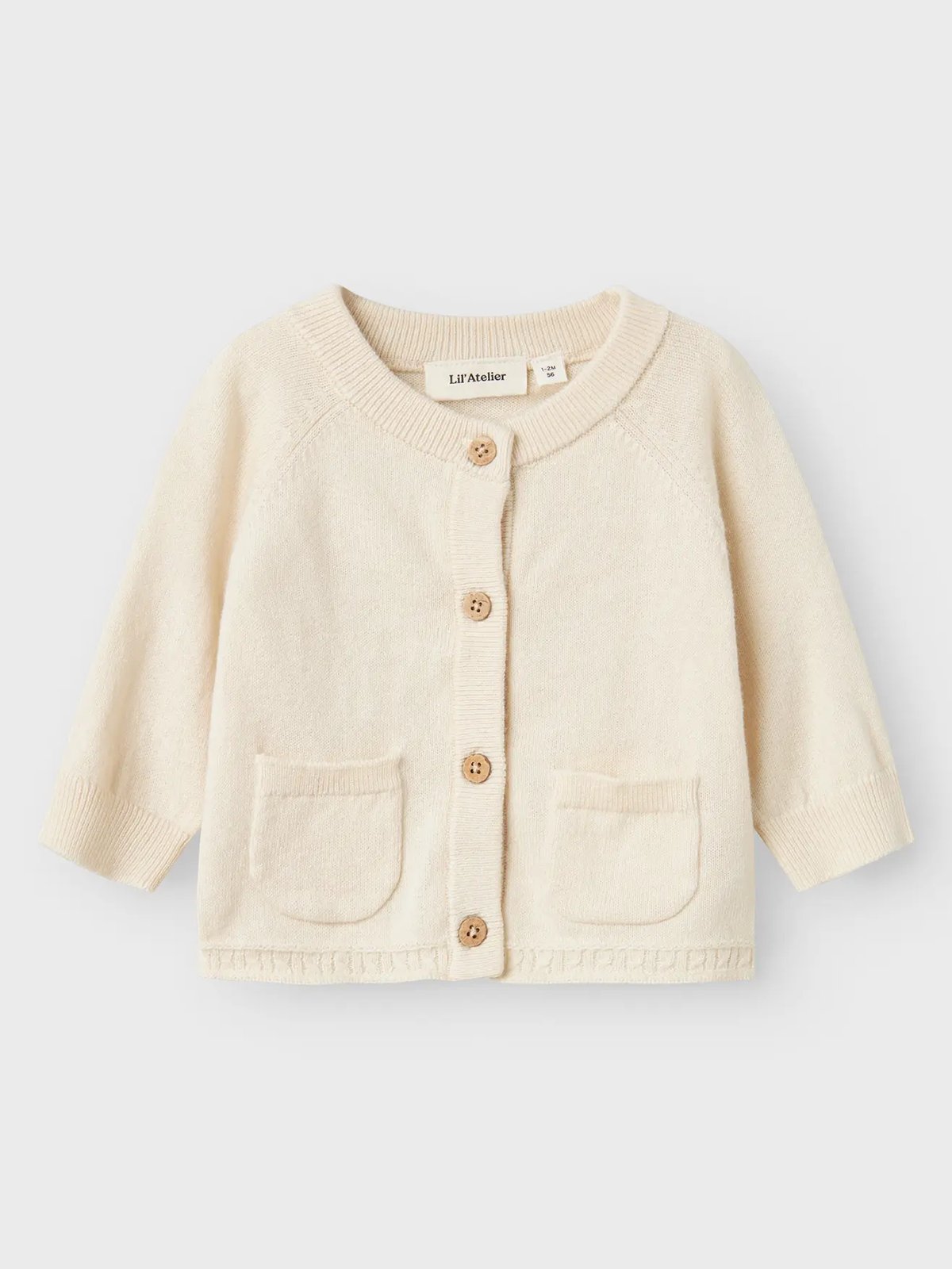 Lil- Atelier Nord Long Sleeve Knit Cardigan Turtledove MELANGE