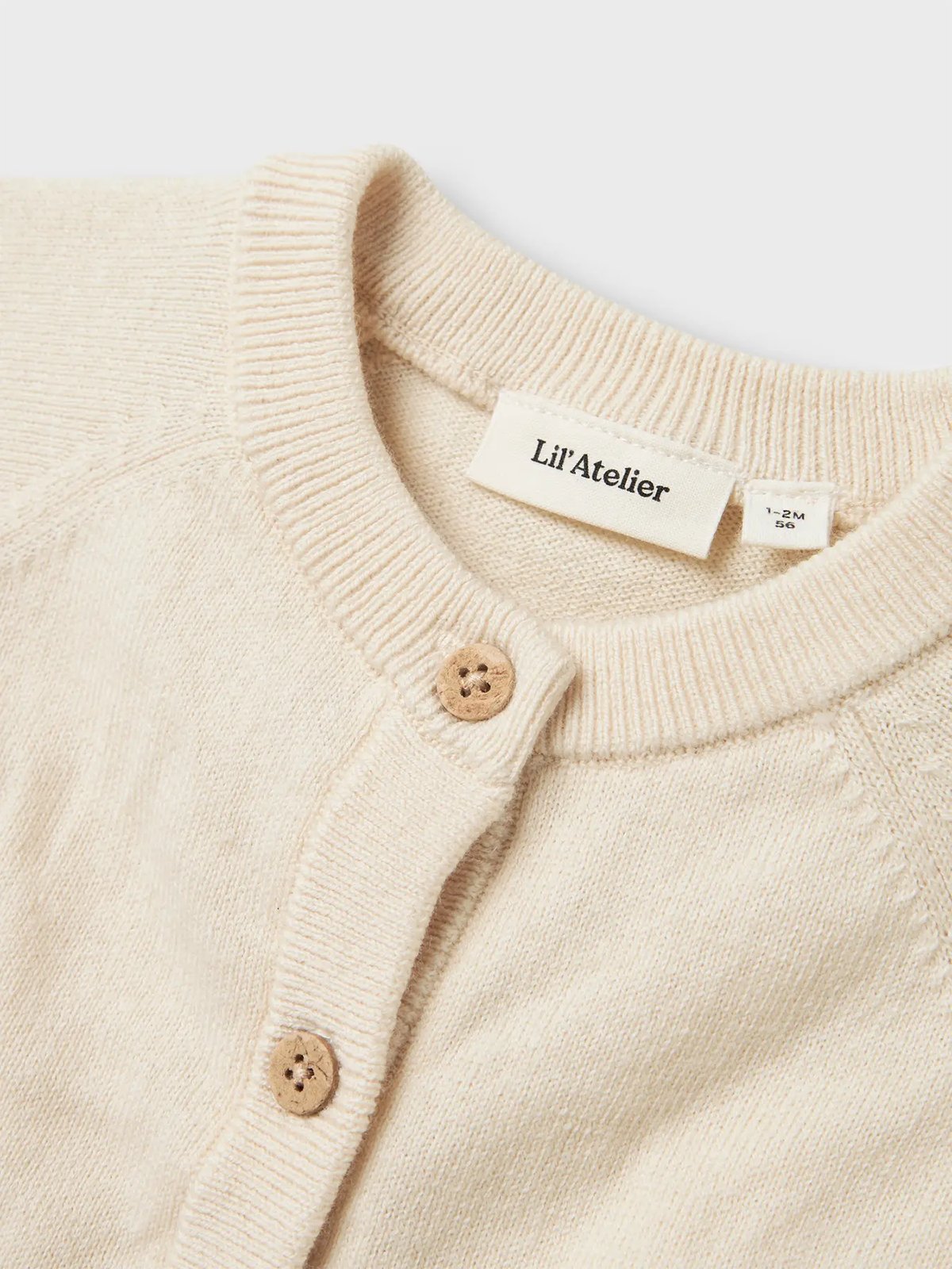 Lil- Atelier Nord Long Sleeve Knit Cardigan Turtledove MELANGE