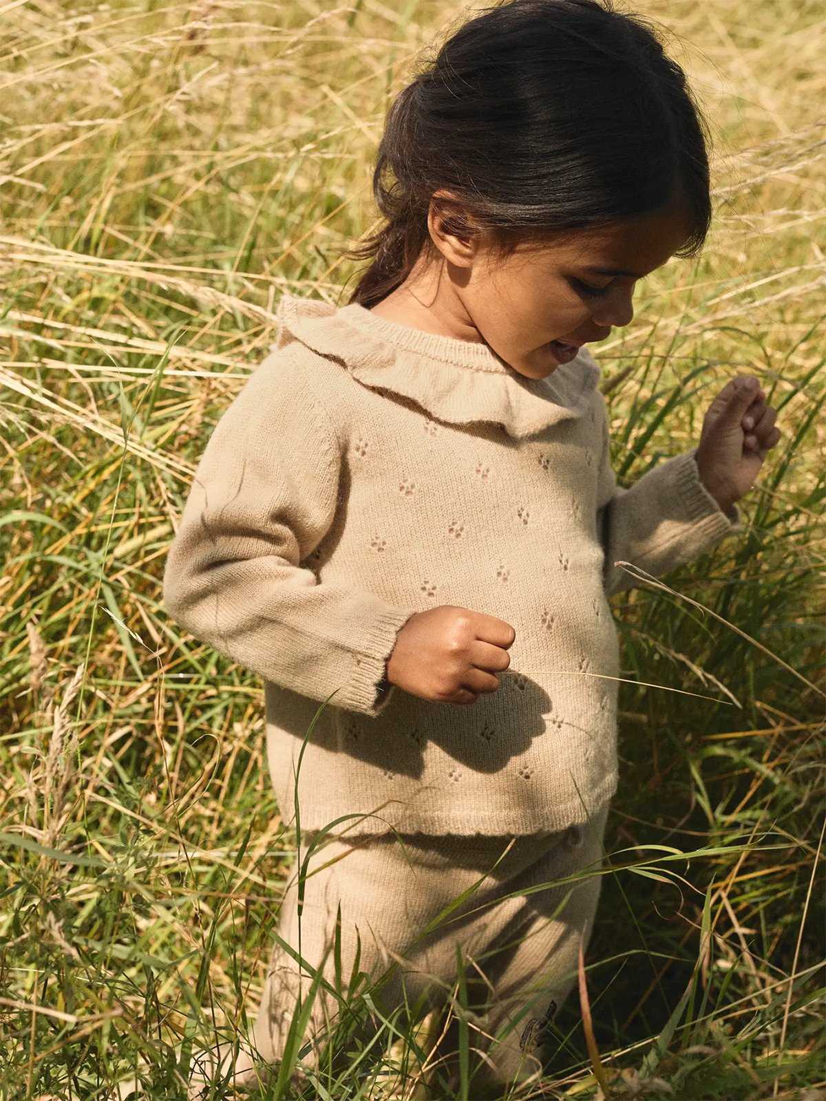 Lil- Atelier Nalio Long Sleeve Knit Safari MELANGE