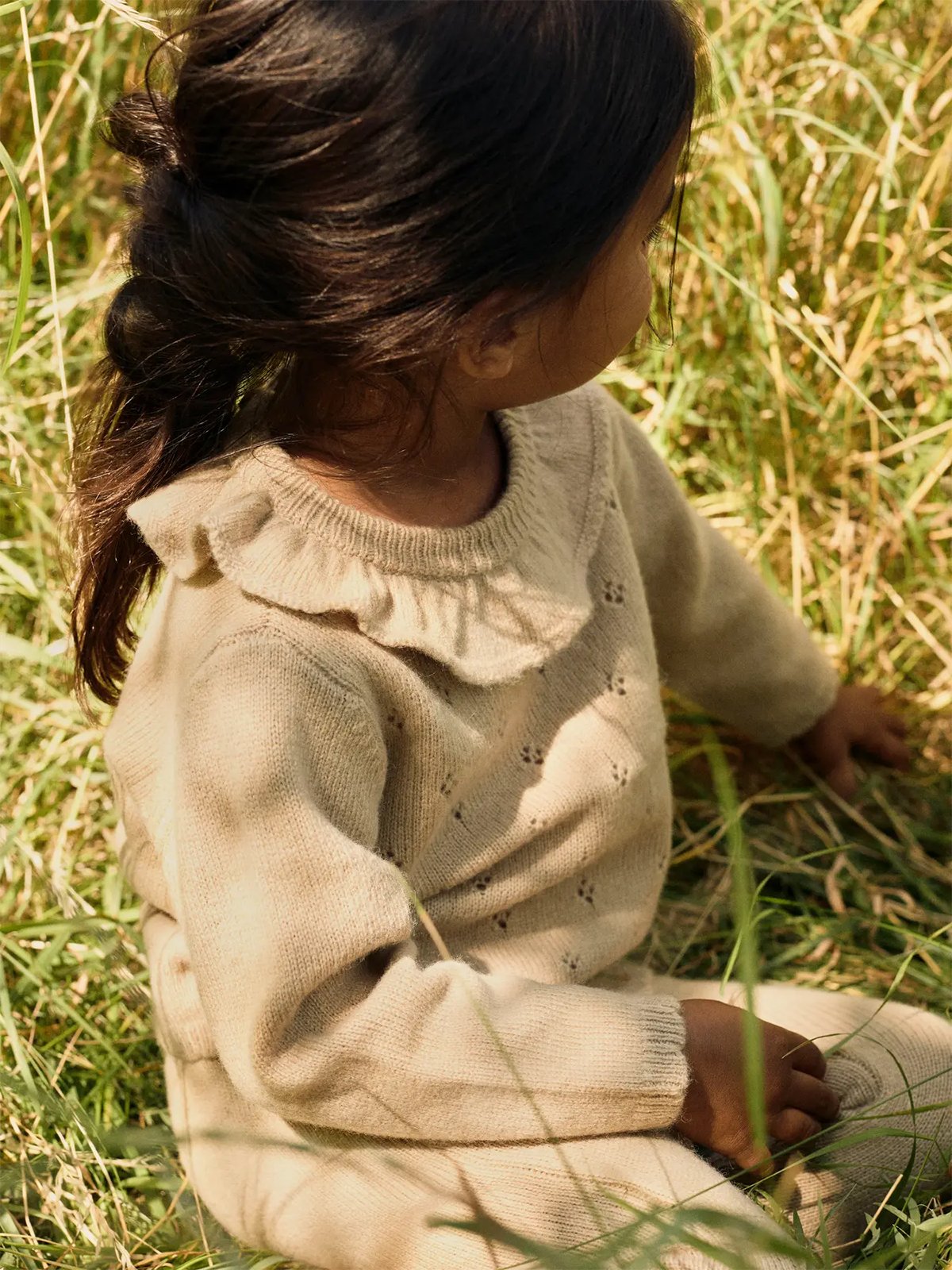 Lil- Atelier Nalio Long Sleeve Knit Safari MELANGE