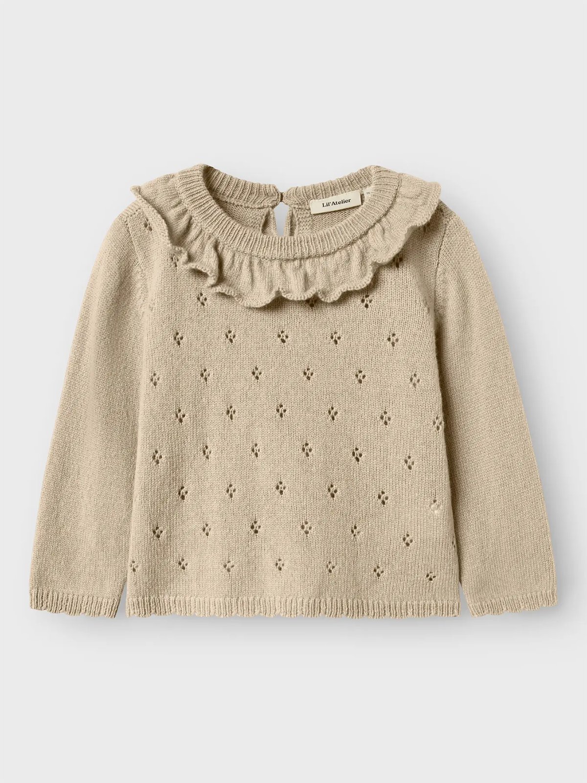 Lil- Atelier Nalio Long Sleeve Knit Safari MELANGE