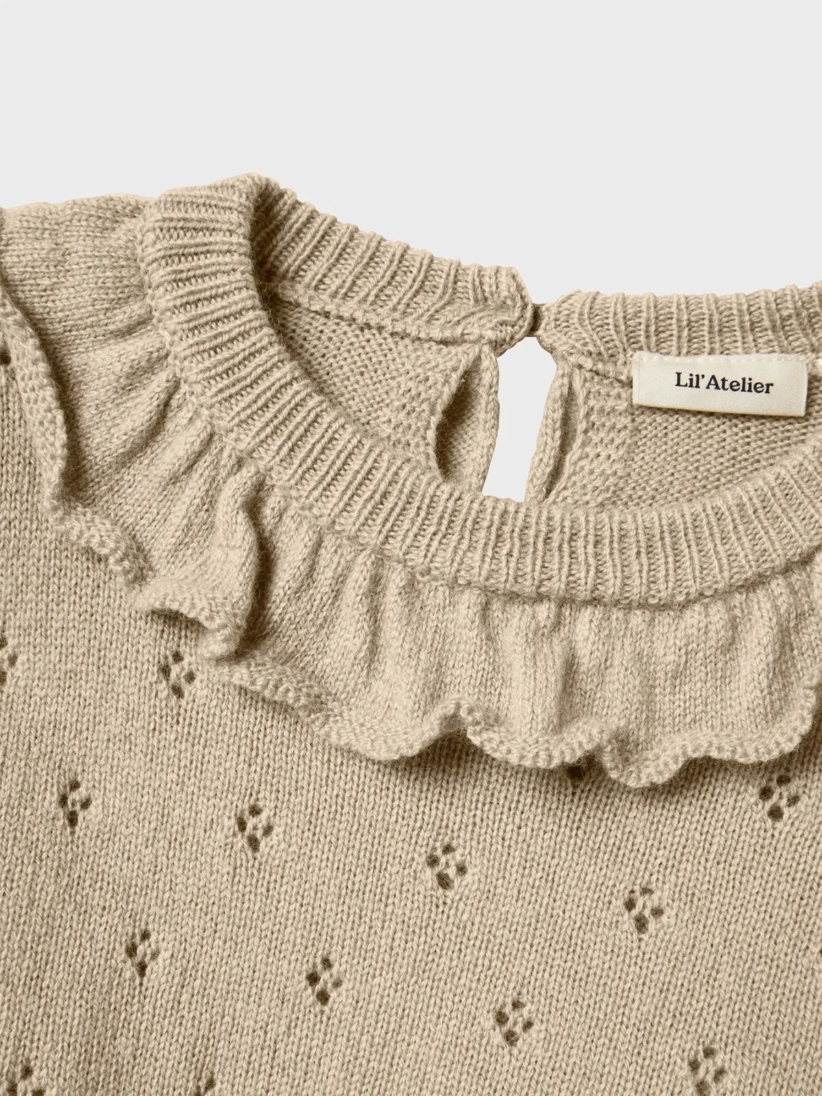 Lil- Atelier Nalio Long Sleeve Knit Safari MELANGE