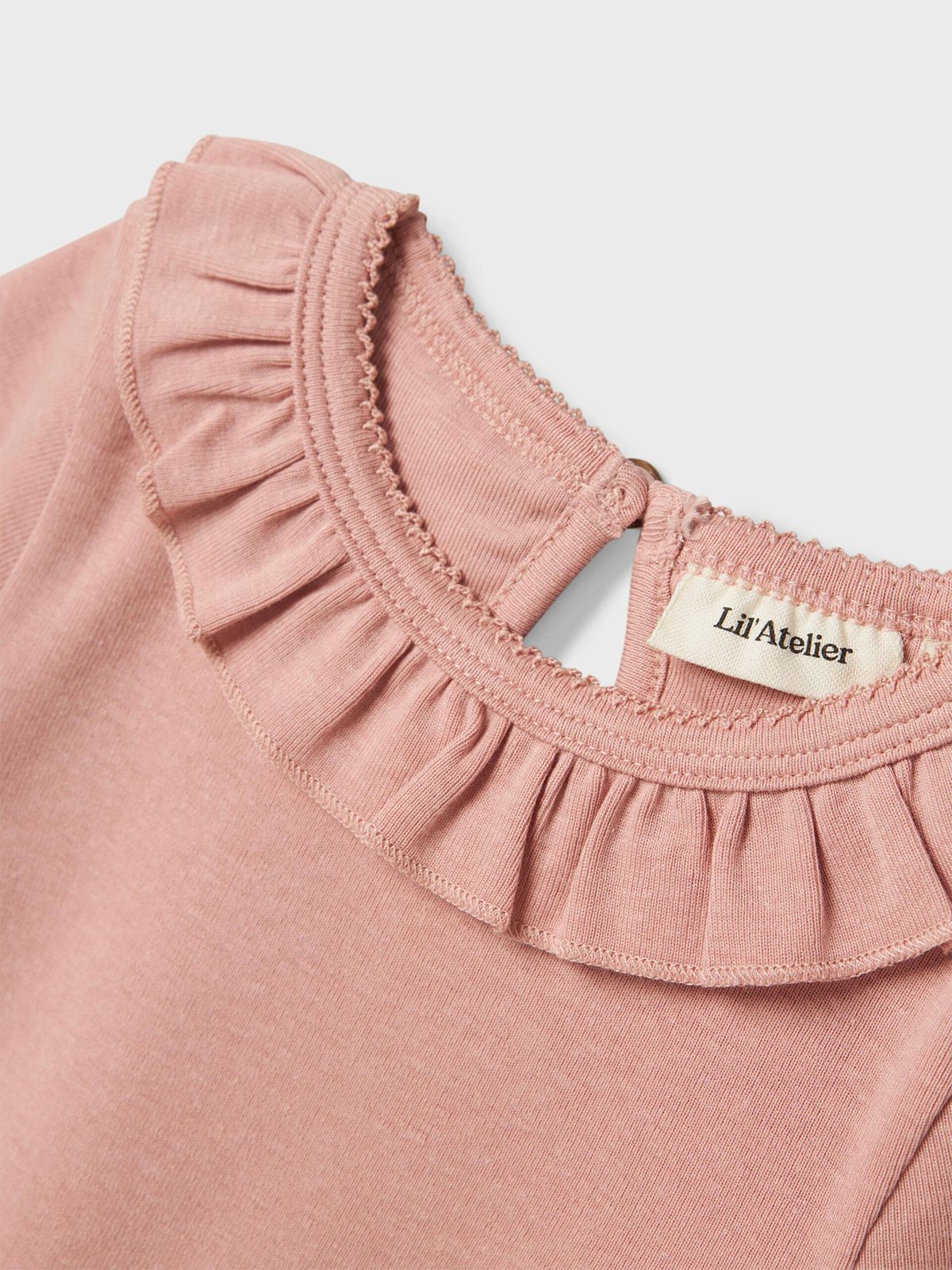Lil- Atelier Lalo Tan Short Sleeve Slim Top Misty Rose