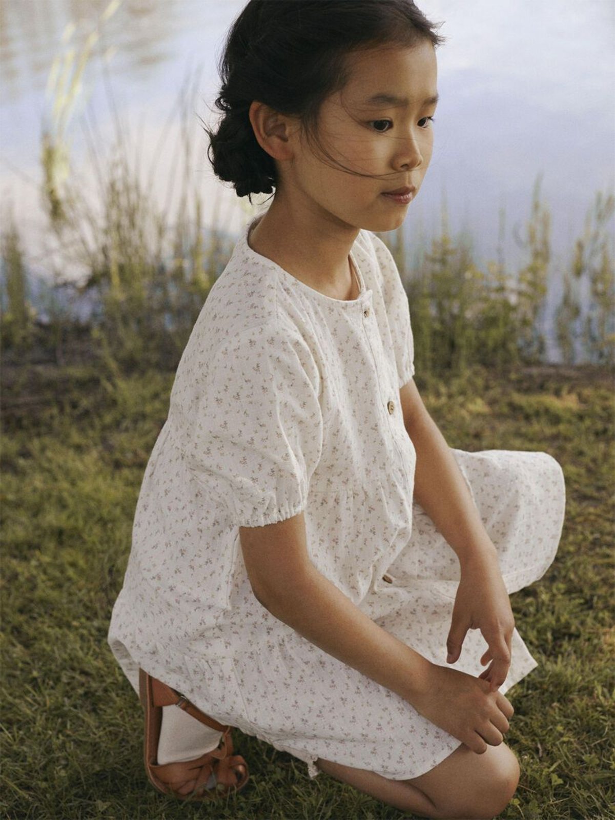 Lil- Atelier Hailey Short Sleeve Loose Dress Coconut Milk