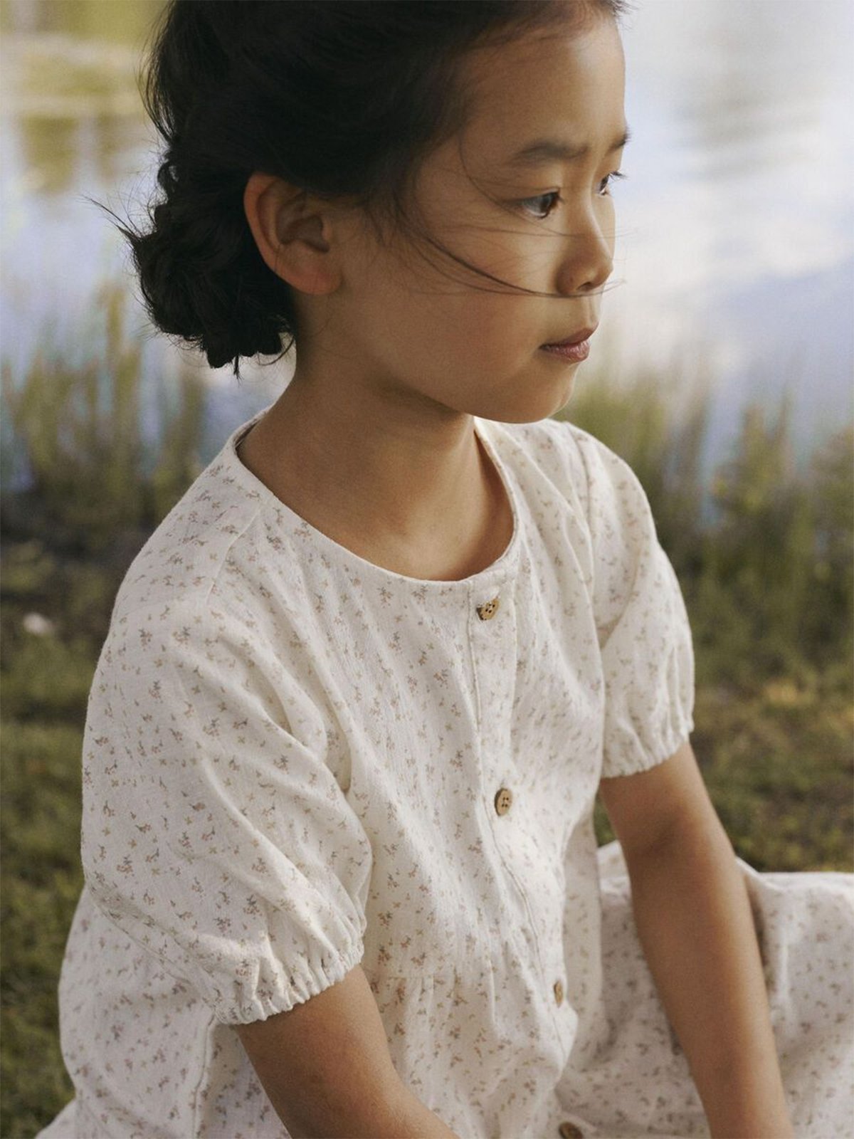 Lil- Atelier Hailey Short Sleeve Loose Dress Coconut Milk