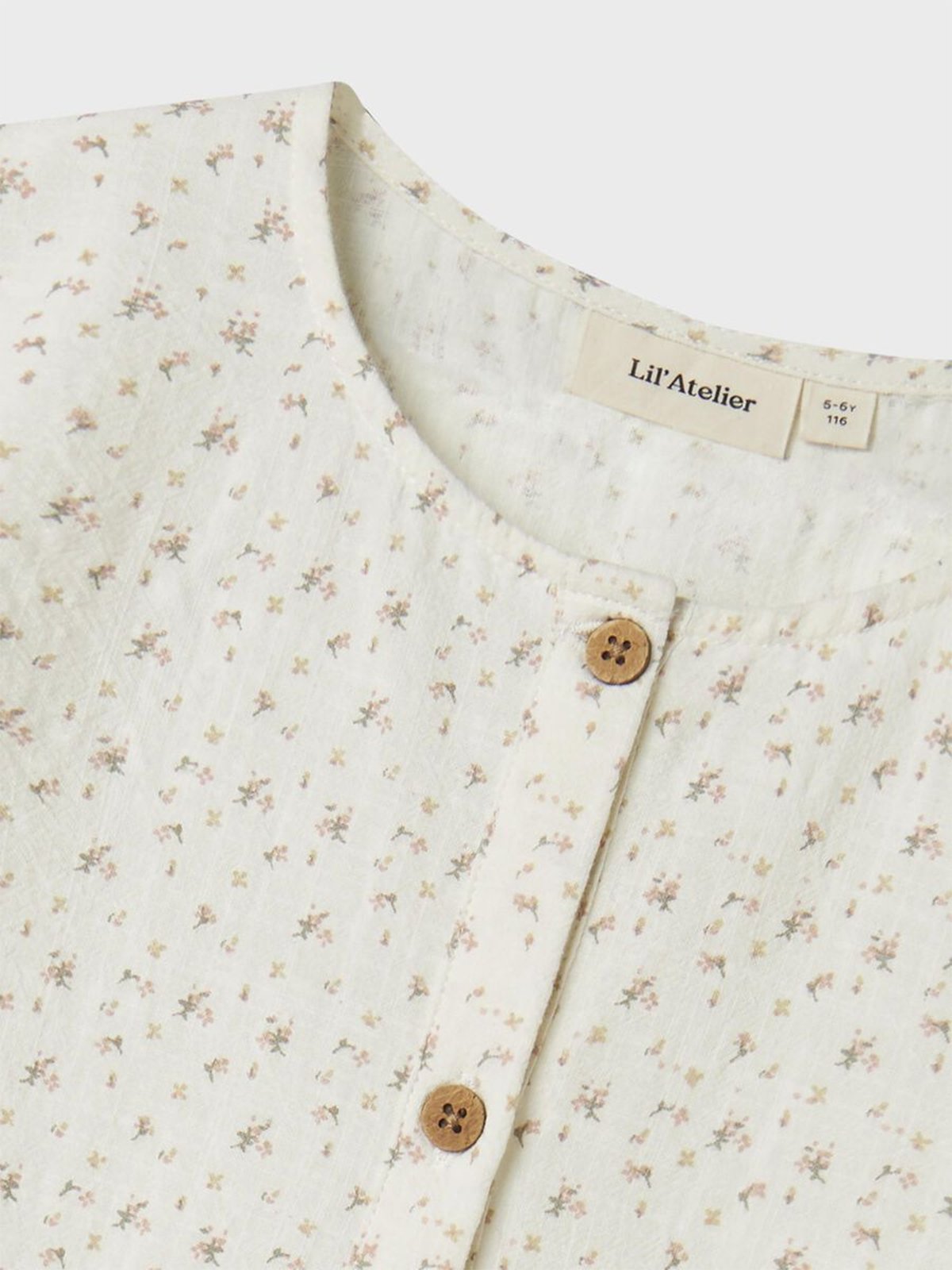 Lil- Atelier Hailey Short Sleeve Loose Dress Coconut Milk