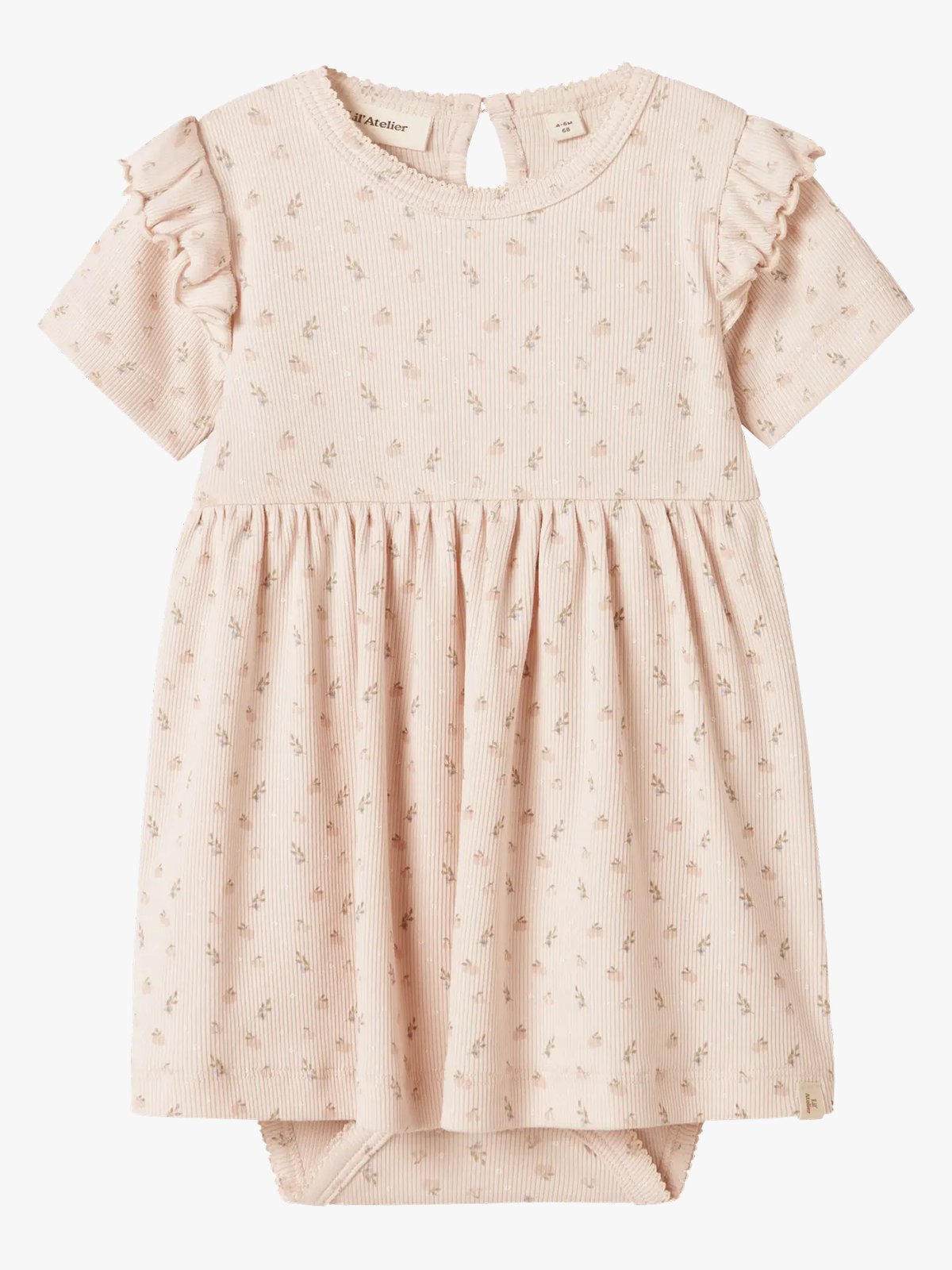 Lil' Atelier Gago Kef Short Sleeve Body Dress Peach Blush