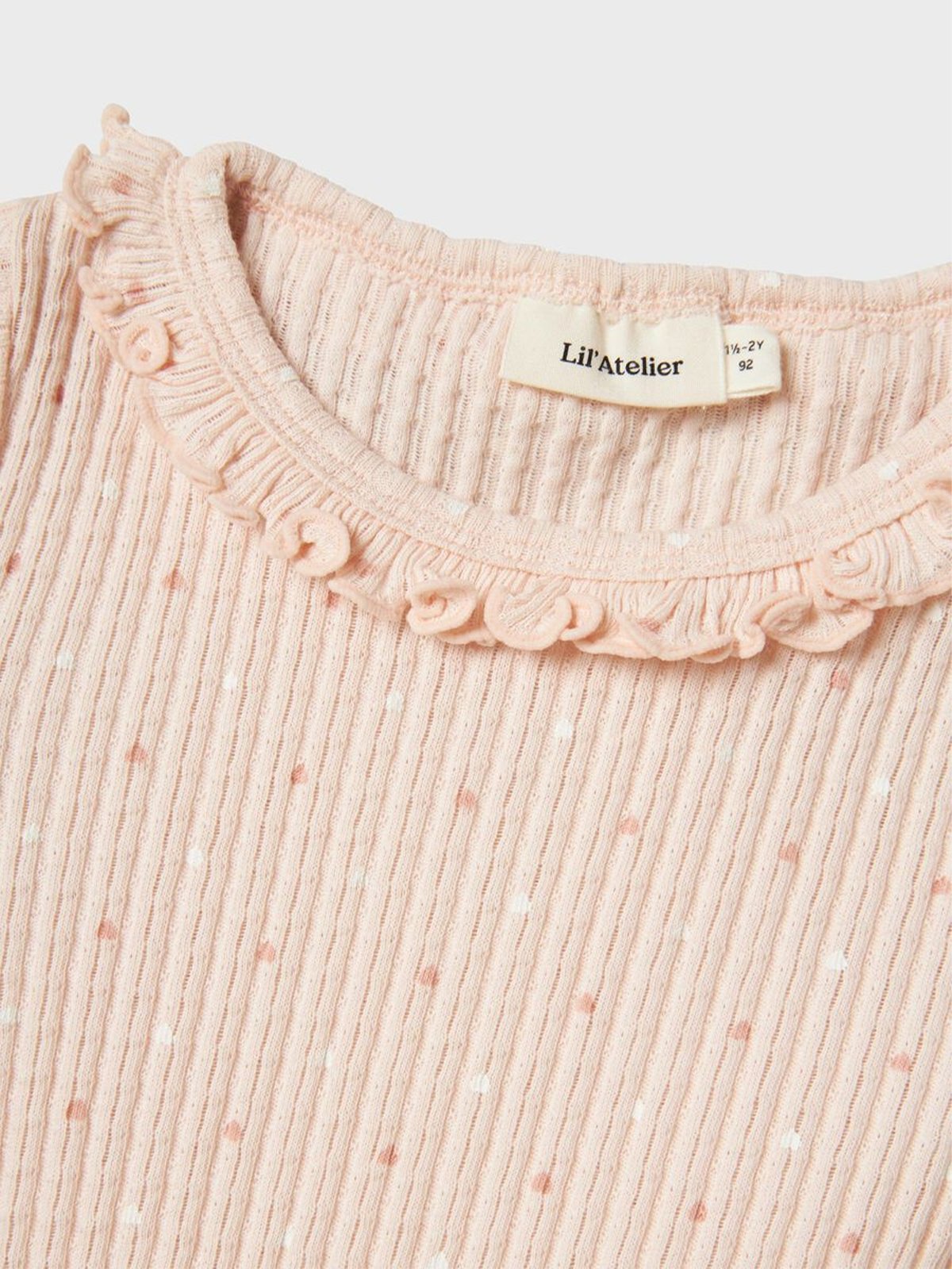 Lil- Atelier Hulla Hua Short Sleeve Slim Top Peach Blush