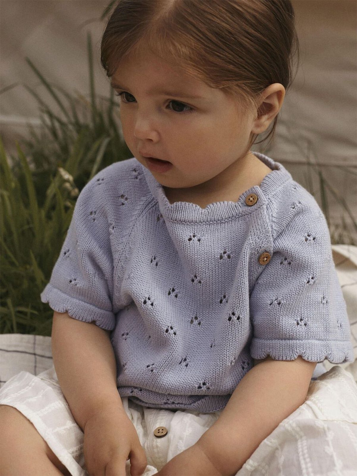 Lil- Atelier Jola Short Sleeve Knit Zen Blue