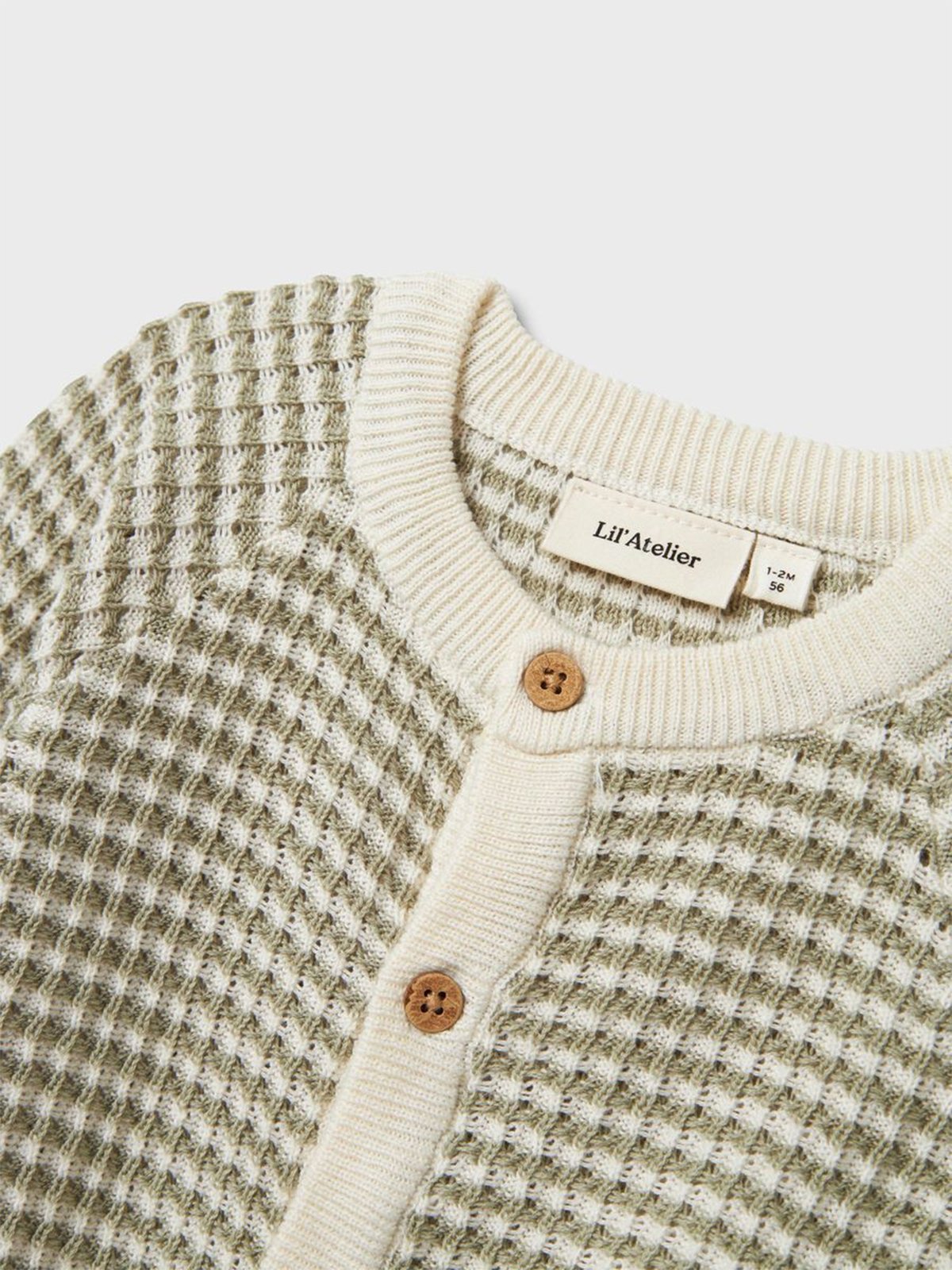 Lil- Atelier Halma Long Sleeve Knit Cardigan Seagrass