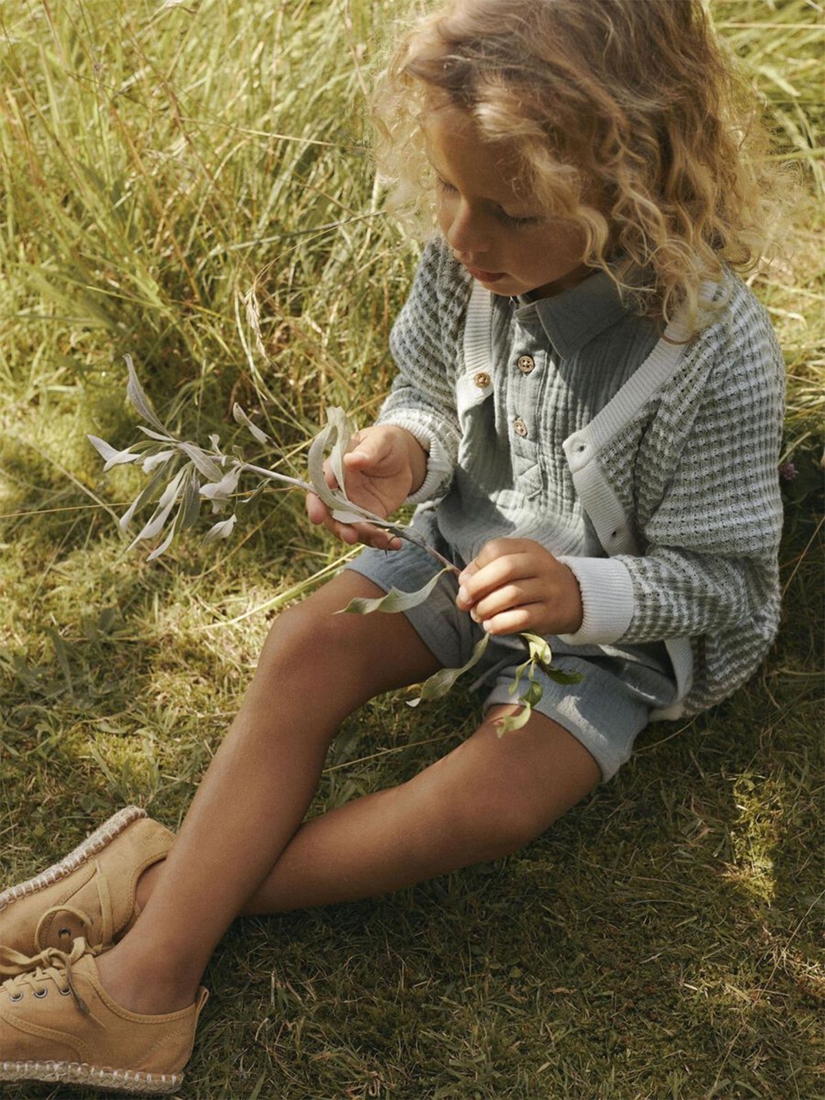 Lil- Atelier Halma Long Sleeve Knit Card Seagrass