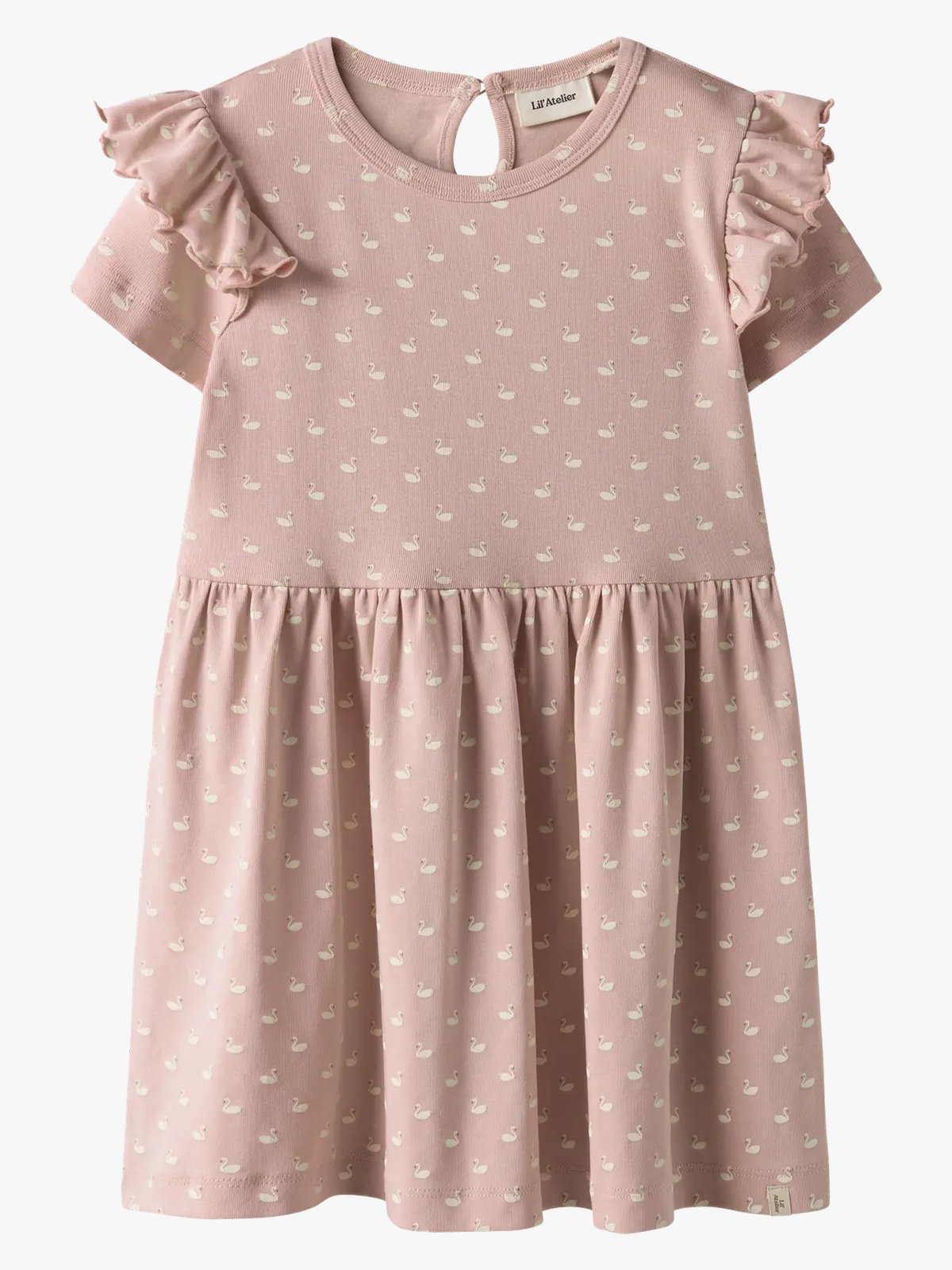 Lil- Atelier Gayo Short Sleeve Dress Peach Whip Swans