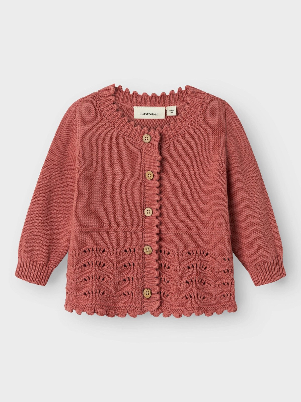 Lil- Atelier Lola Long Sleeve Knit Cardigan Withered Rose