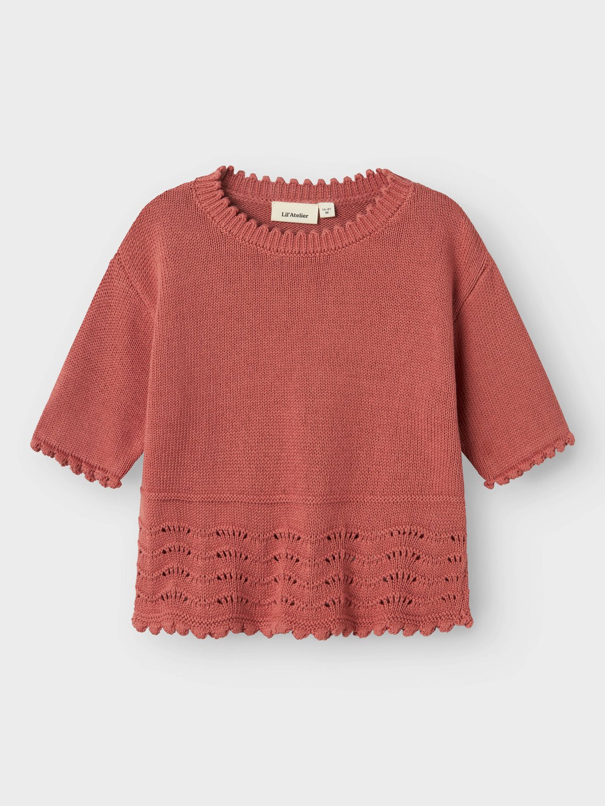 Lil- Atelier Lola Short Sleeve Knit Top Withered Rose