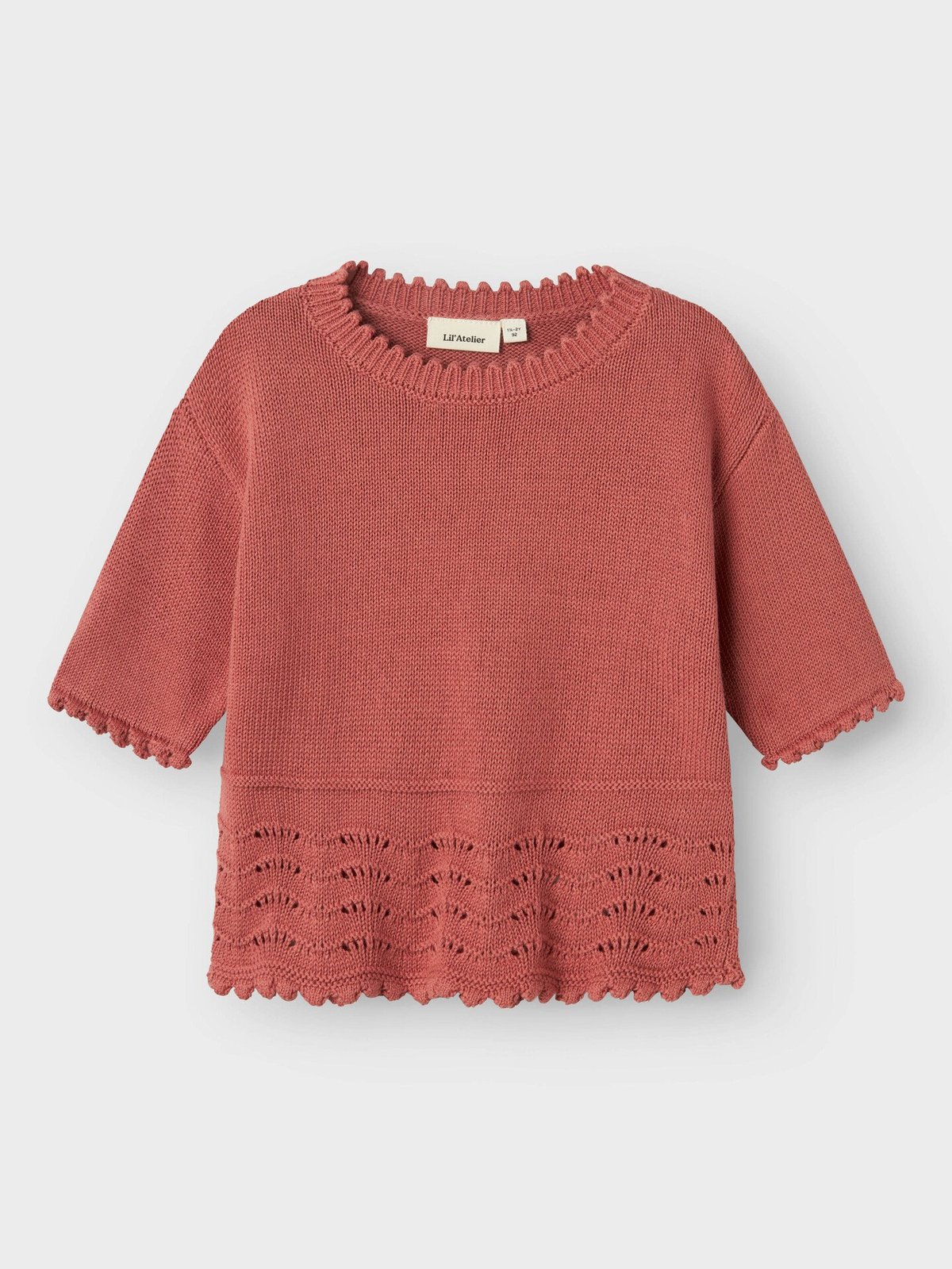 Lil- Atelier Lola Short Sleeve Knit Top Withered Rose
