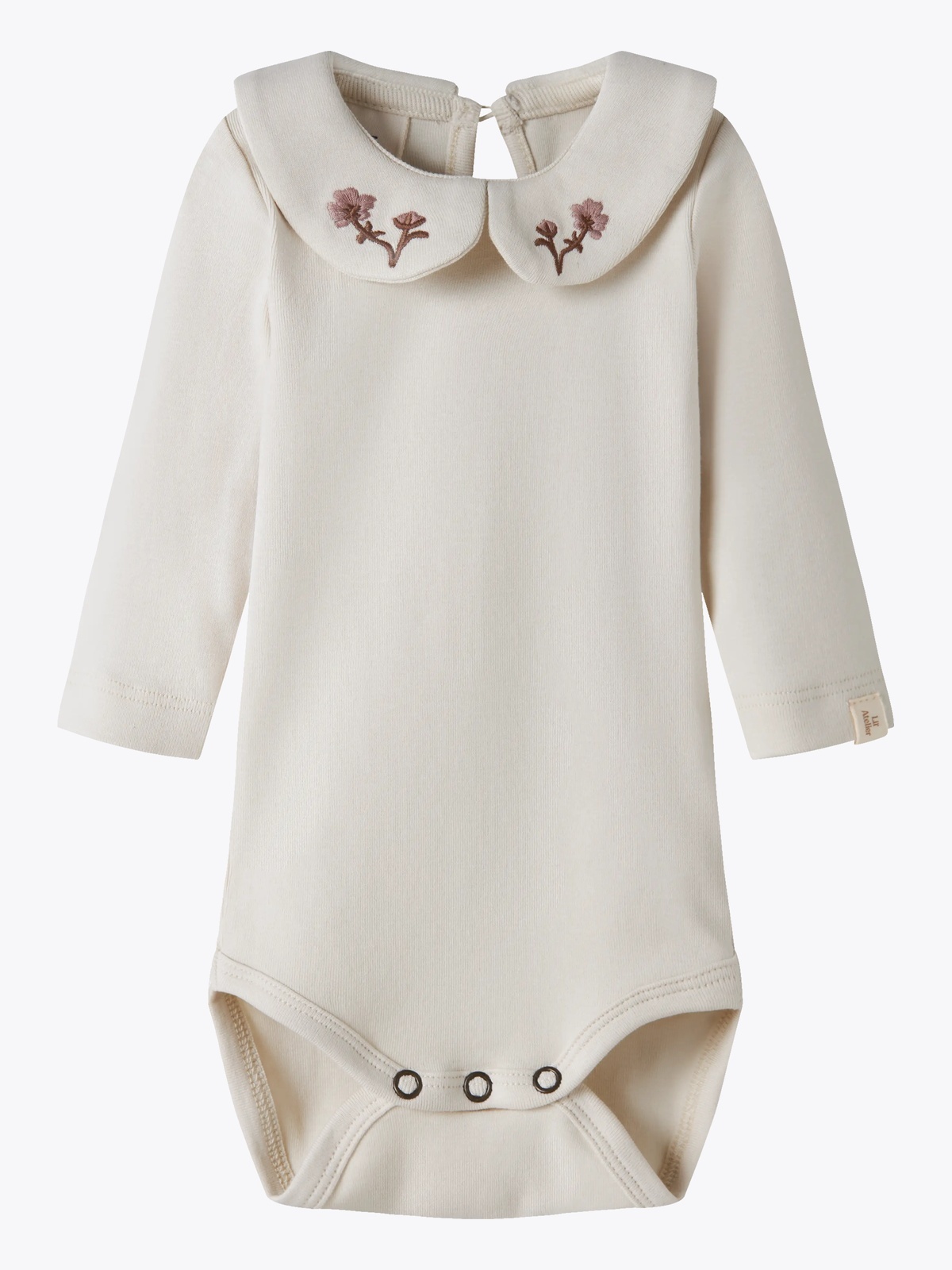 Lil' Atelier Fundo Emb Long Sleeve Slim Body Beige