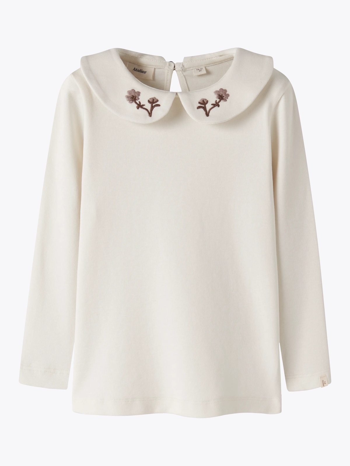 Lil' Atelier Fundo Emb Long Sleeve Slim Top Beige