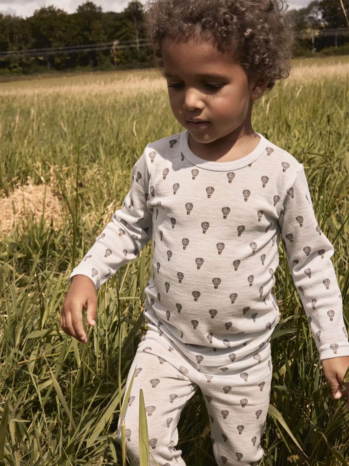Lil' Atelier Noel Nor Wool Long Sleeve Slim Top Oyster Mushroom