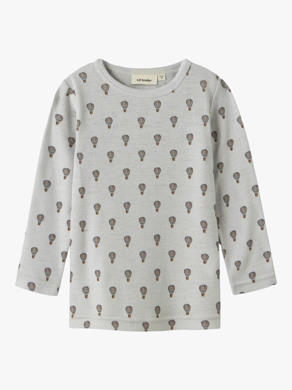 Lil' Atelier Noel Nor Wool Long Sleeve Slim Top Oyster Mushroom