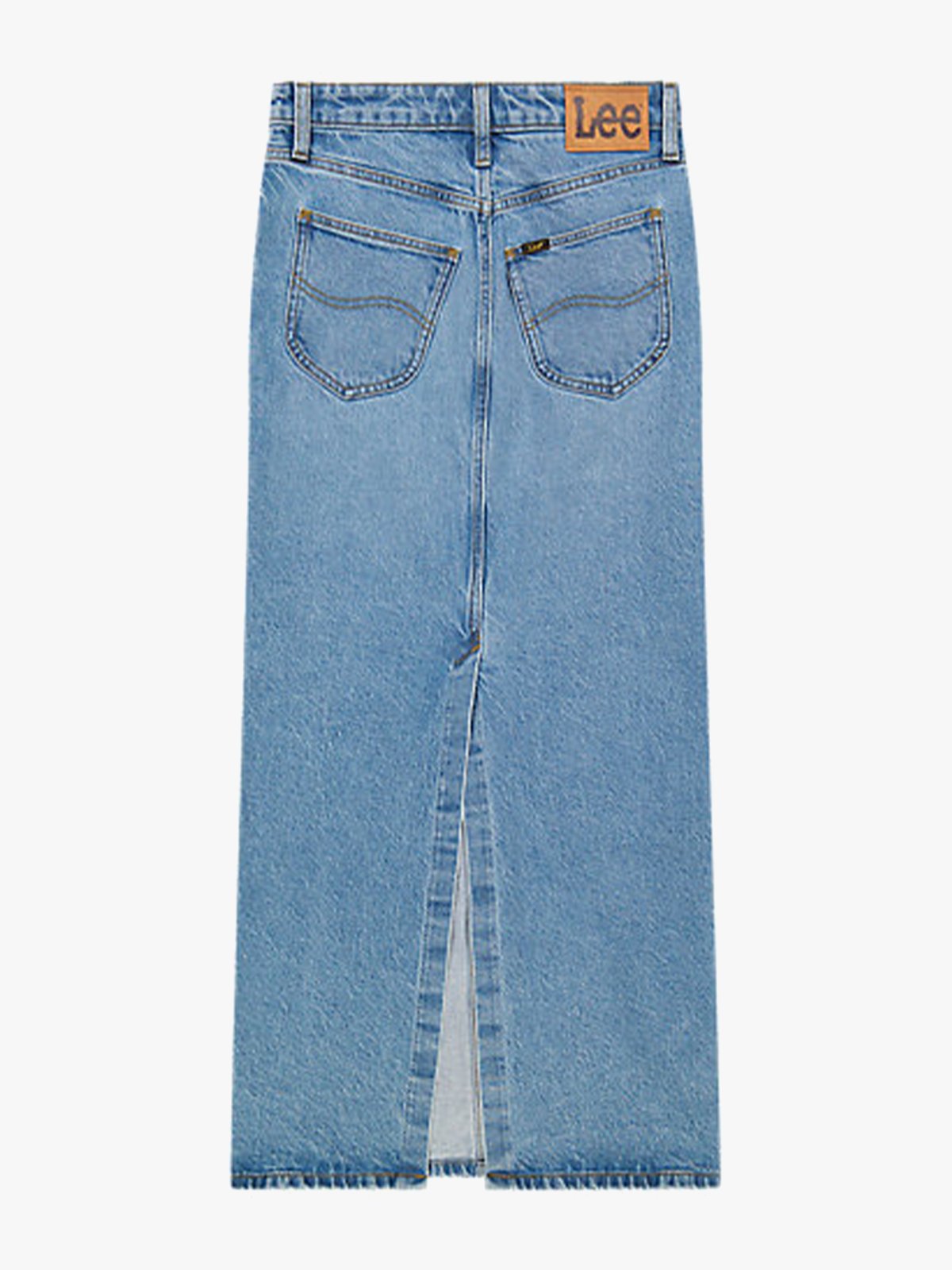 Lee Back Slit Maxi Skirt Tinted Blue