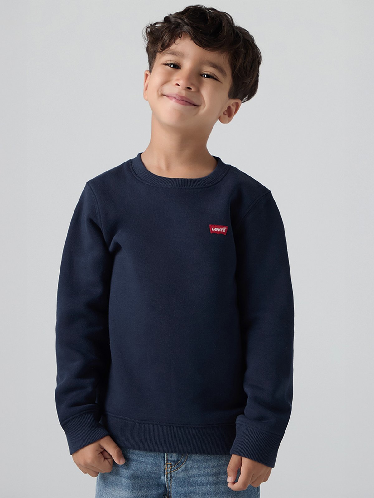 Levi-s Kids Mini Logo Crewneck Sweatshirt Dress Blues
