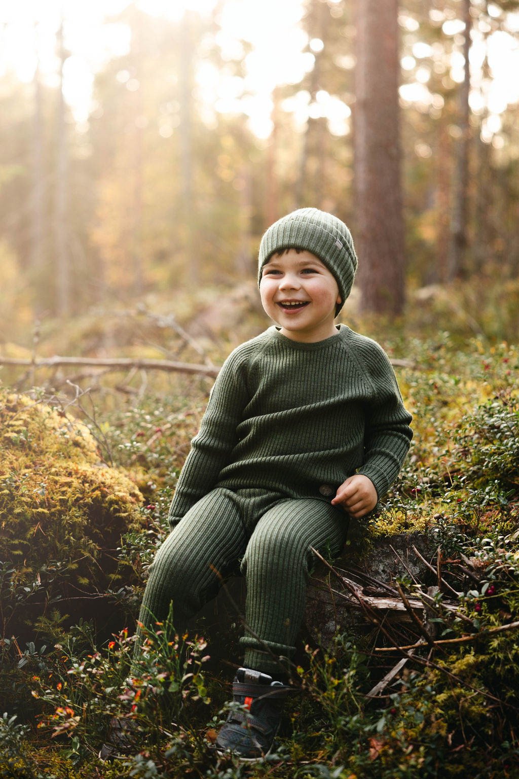 Lillelam Bukse ribb Oliven