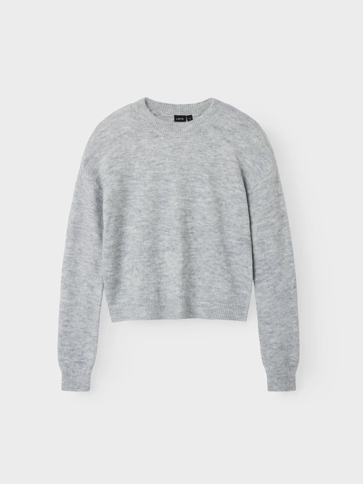 LMTD Lodet Long Sleeve Short Knit Light Grey Melange