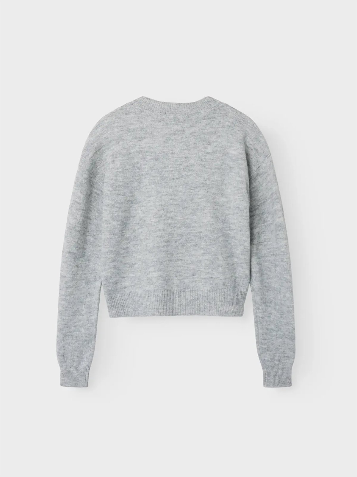LMTD Lodet Long Sleeve Short Knit Light Grey Melange