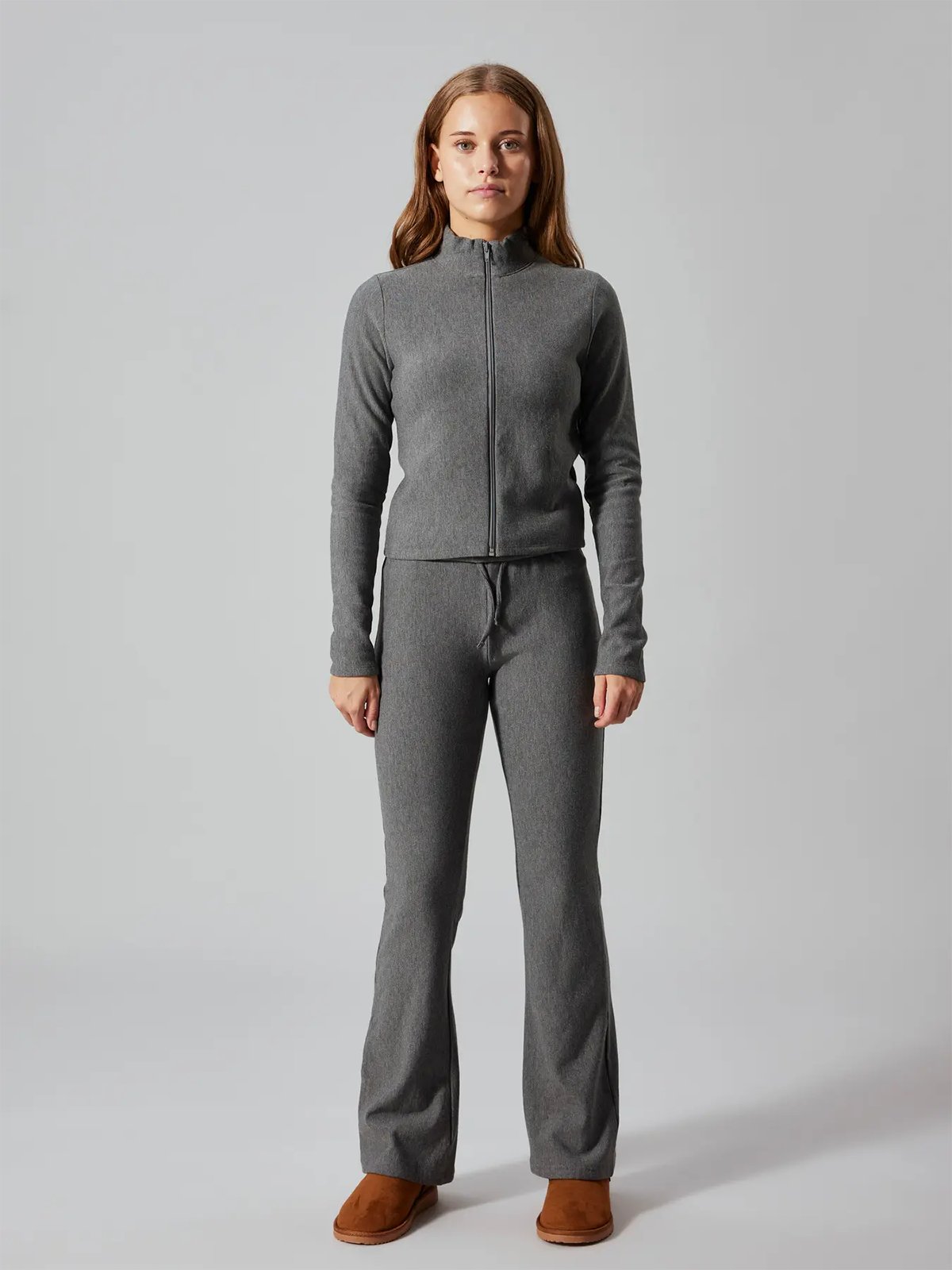 LMTD Lonja Long Sleeve Cardigan Dark Grey Melange