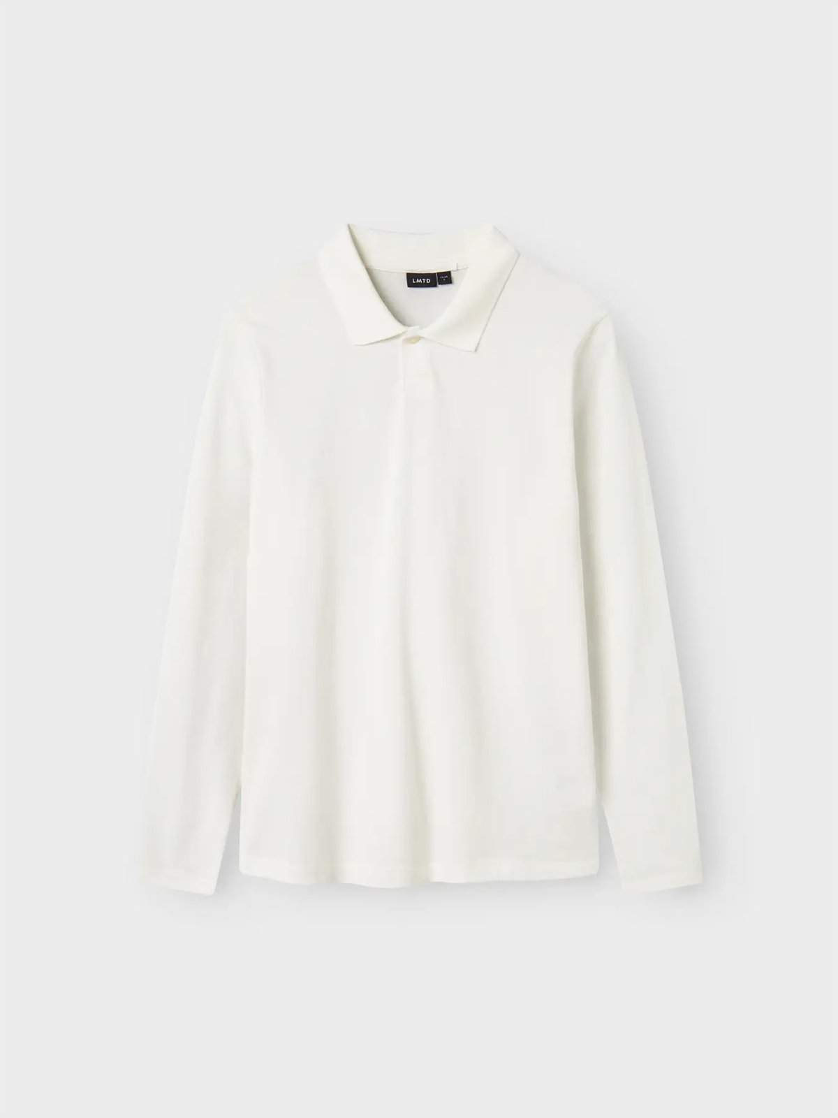 LMTD Hannes Long Sleeve Pique Polo White Alyssum