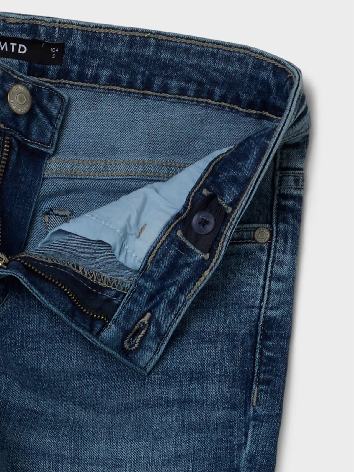 LMTD Bli Denim Low Waist Flared Pant Medium Blue Denim