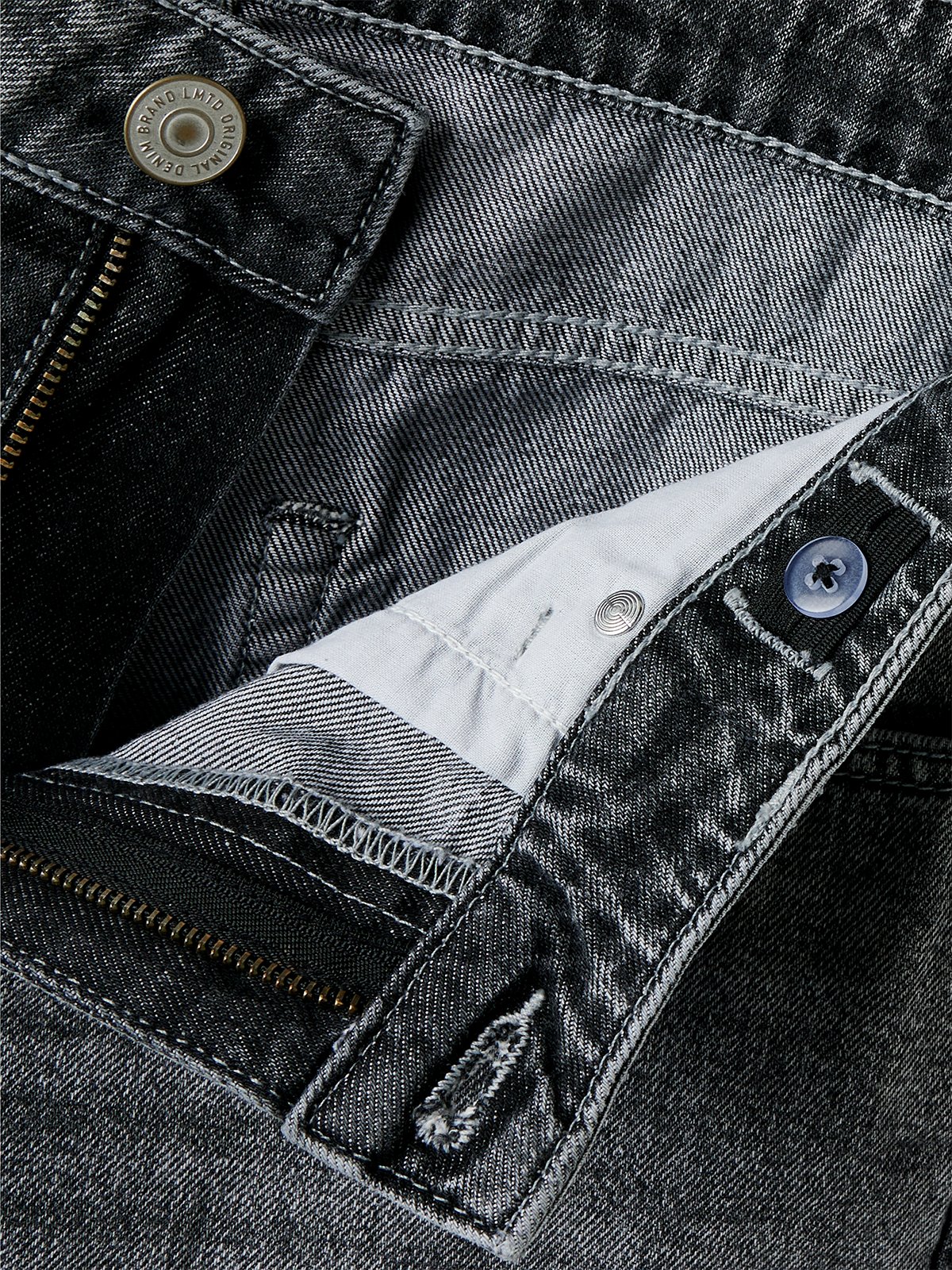 LMTD Bex Denim Straight Pant Grey denim