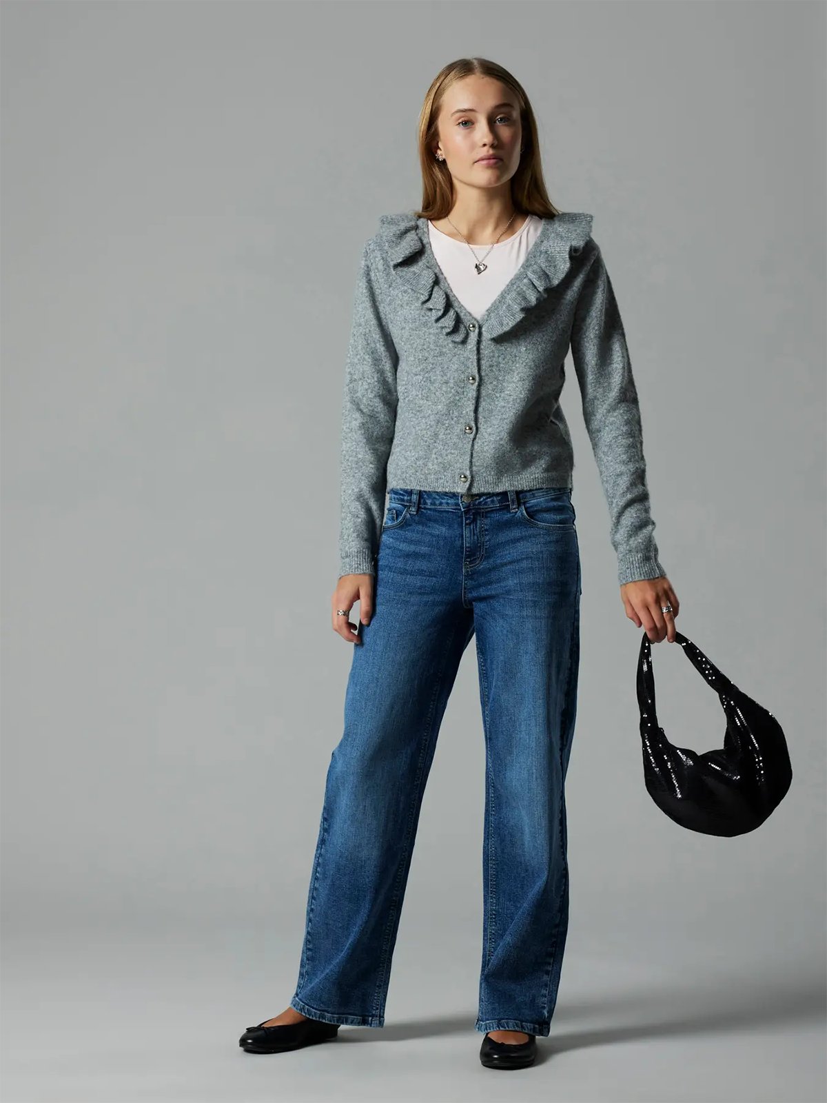 LMTD Bli Denim Low Waist Straight Pant Medium Blue Denim