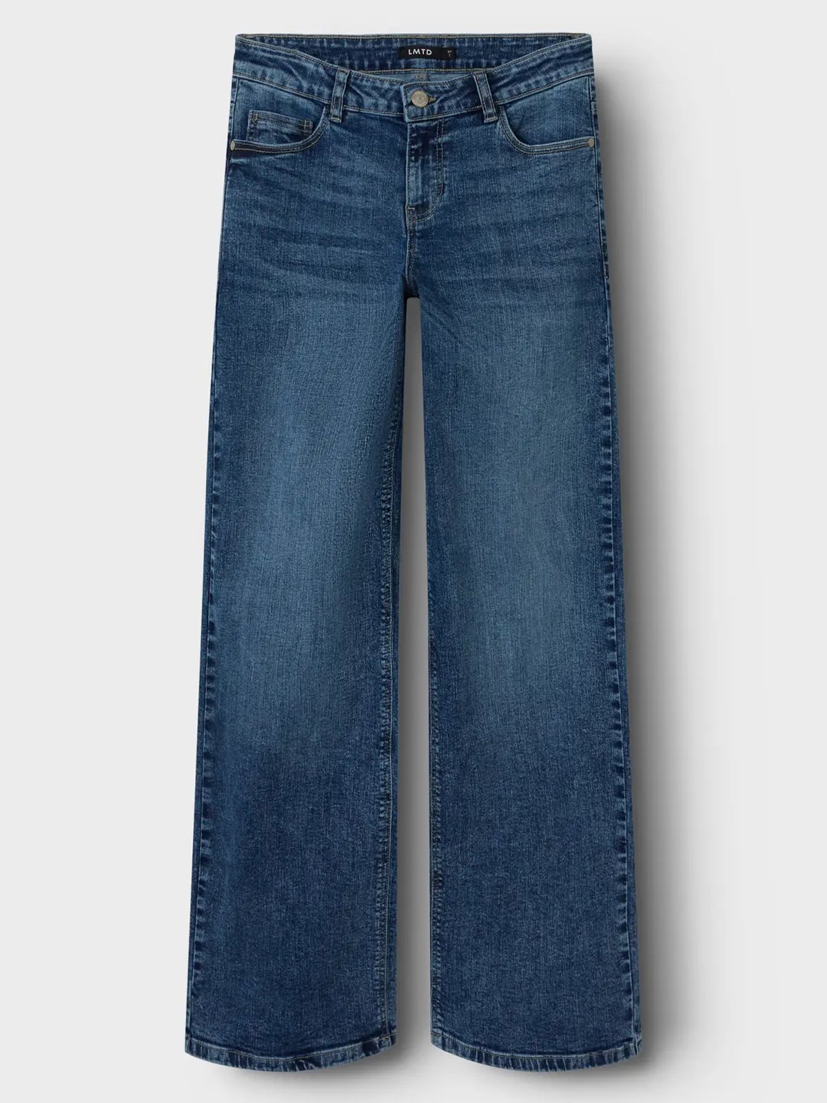 LMTD Bli Denim Low Waist Straight Pant Medium Blue Denim