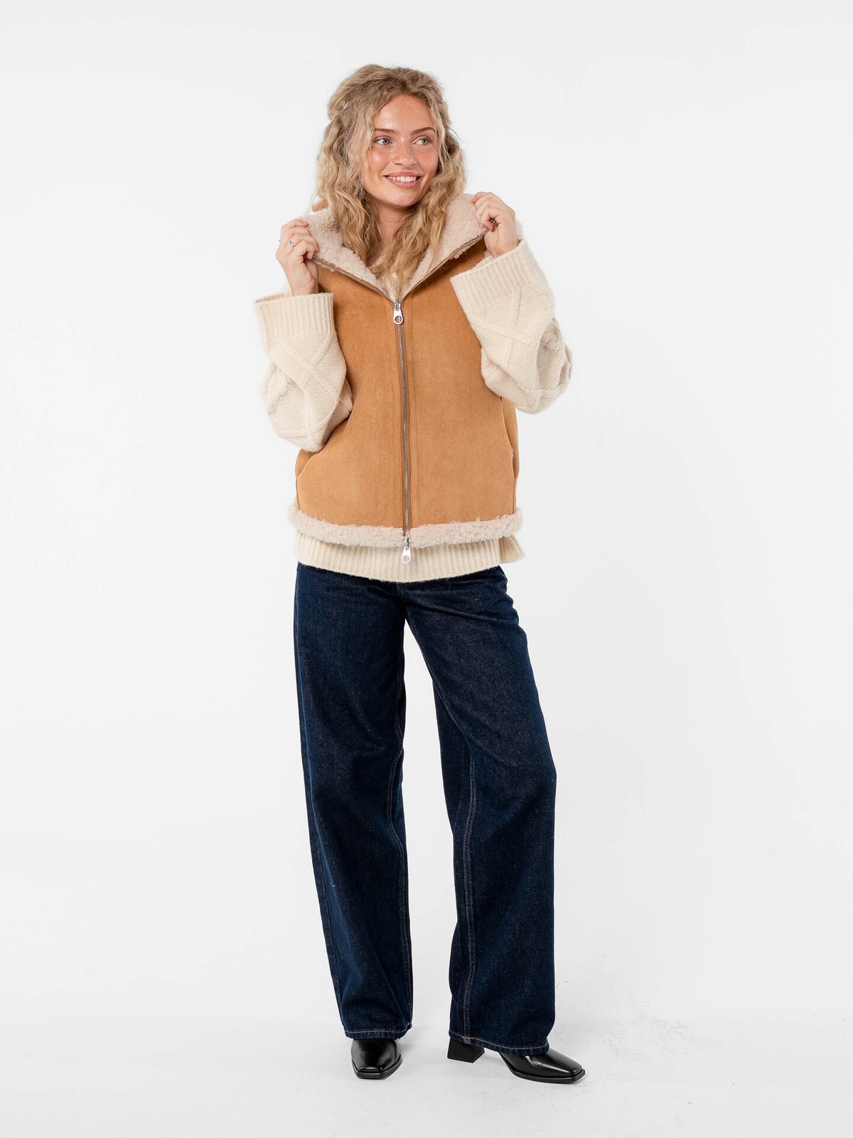 Løøv Erica Shearling Vest Camel