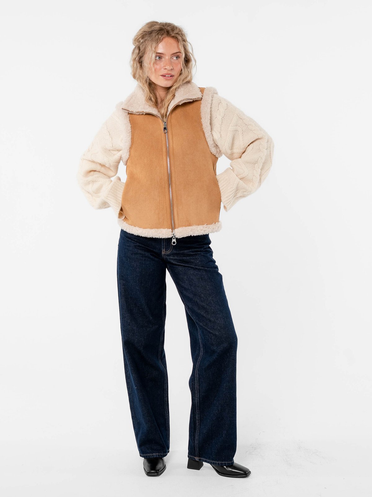 Løøv Erica Shearling Vest Camel