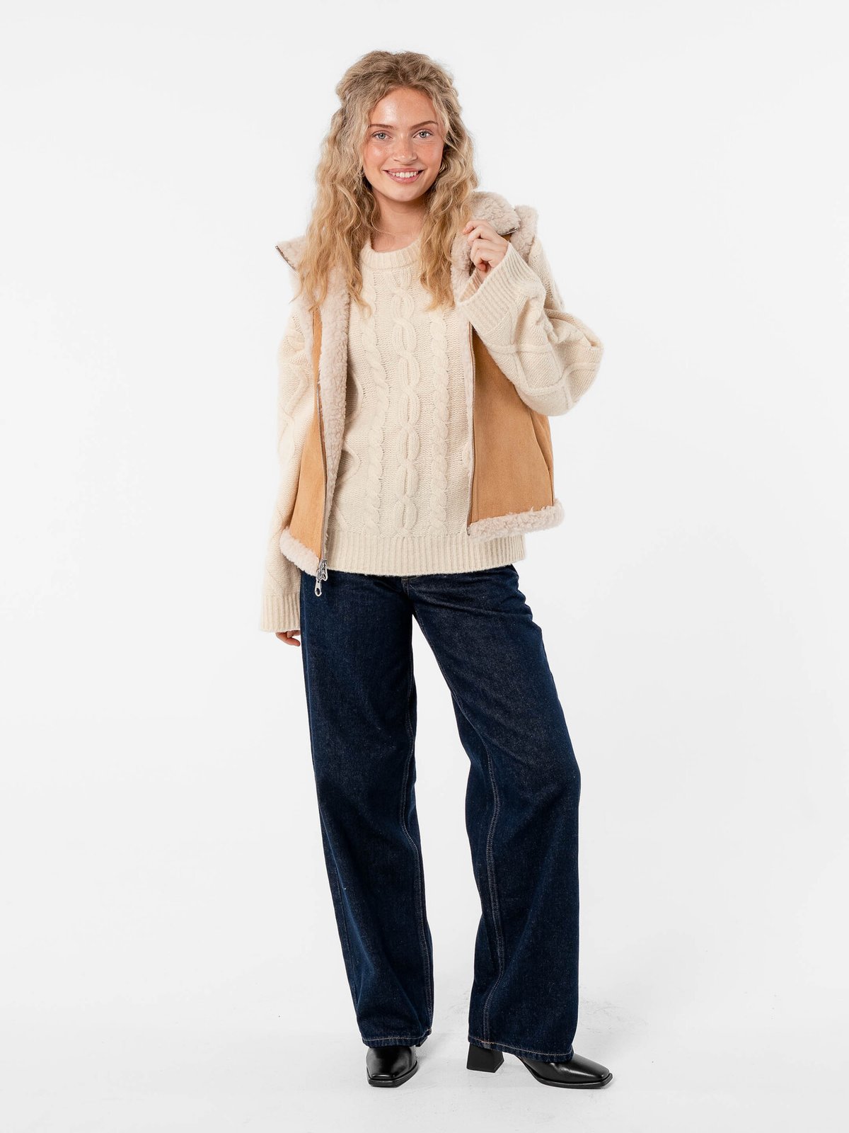 Løøv Erica Shearling Vest Camel