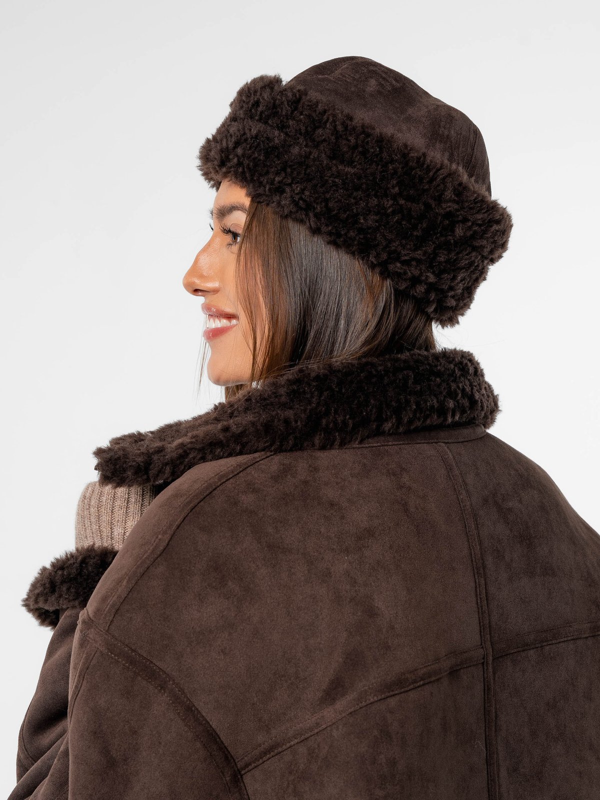 Løøv Erica Shearling Hat Brown