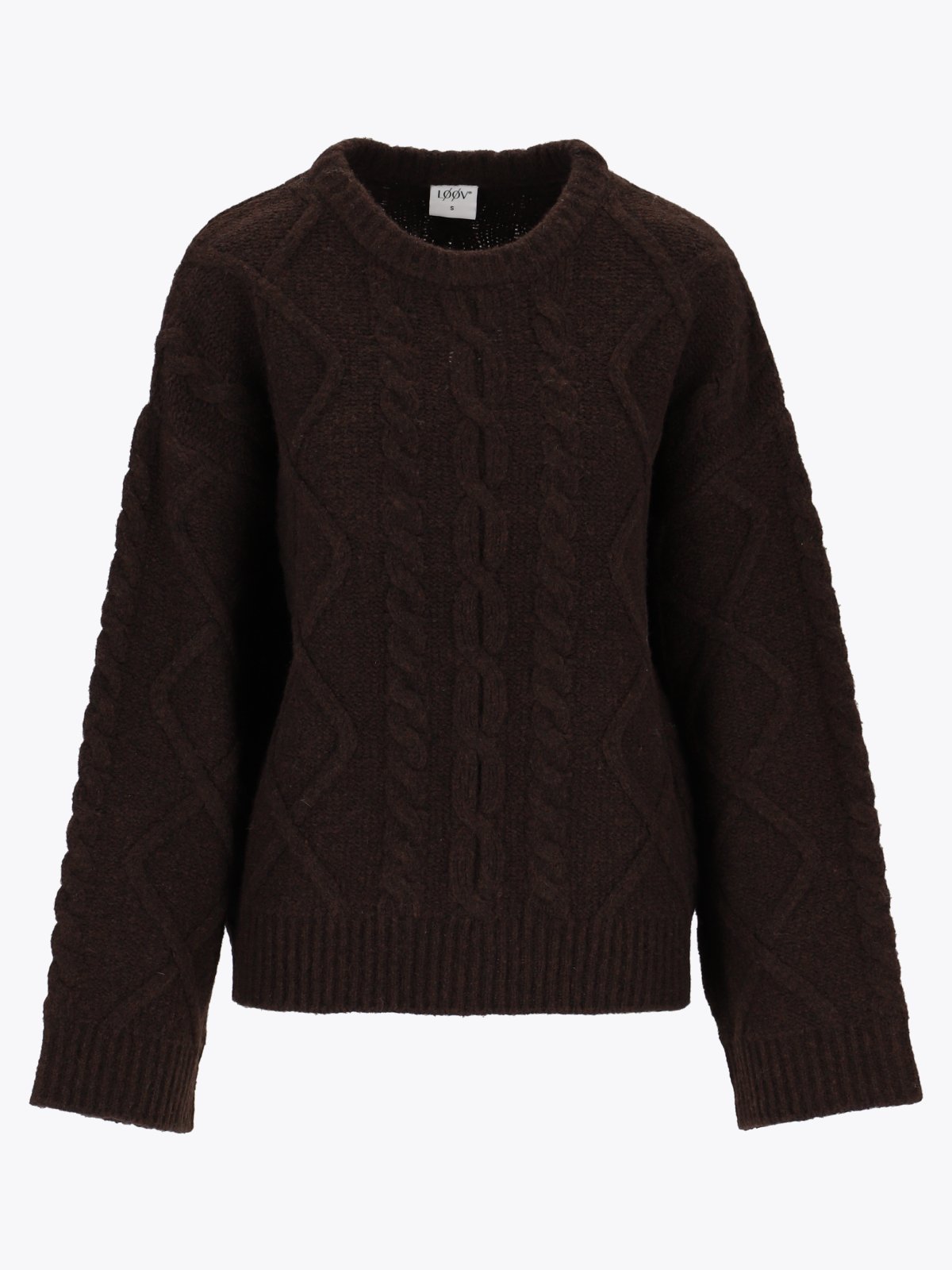 Løøv Magnolia Cable Sweater Dark Brown