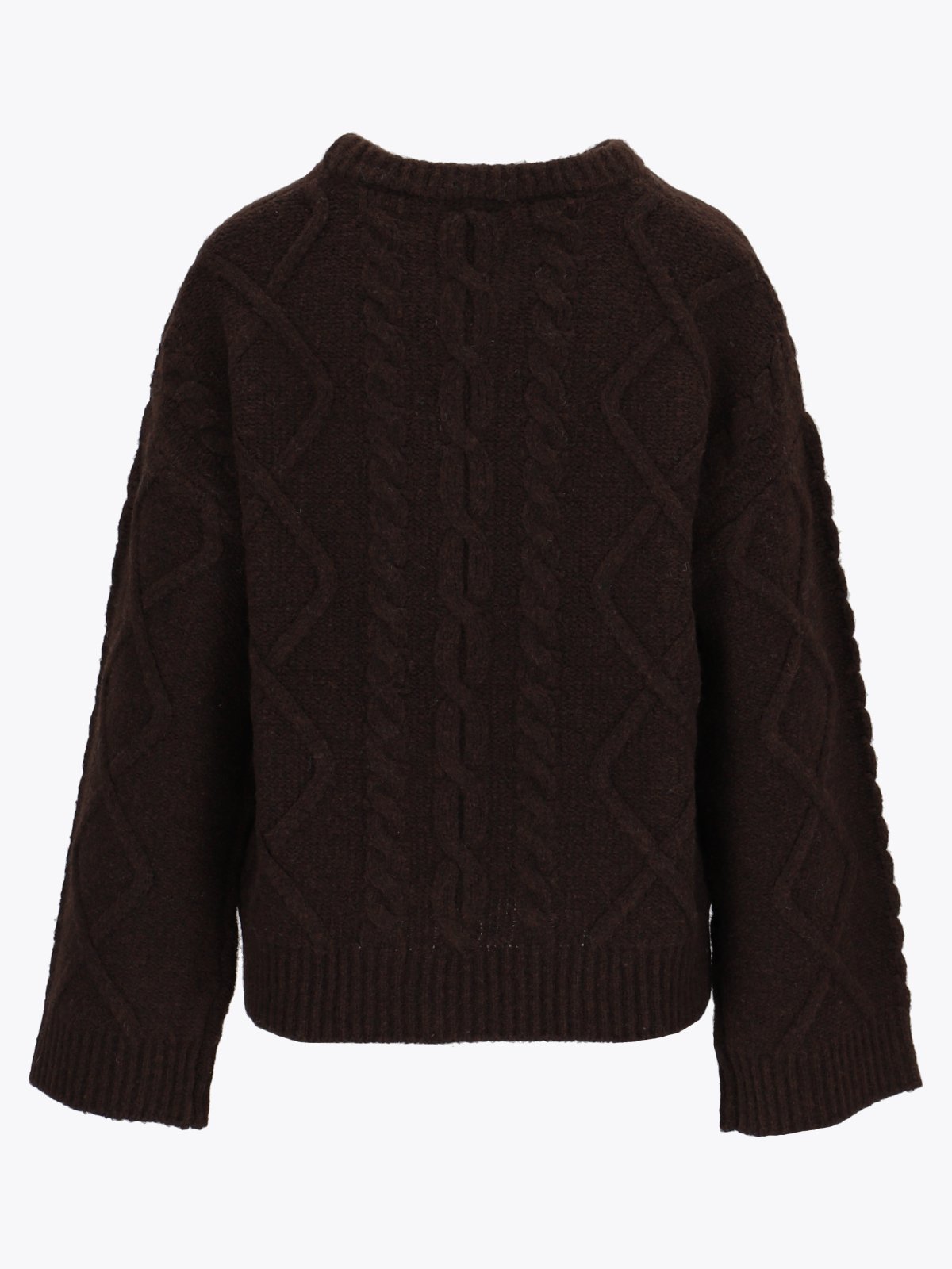 Løøv Magnolia Cable Sweater Dark Brown