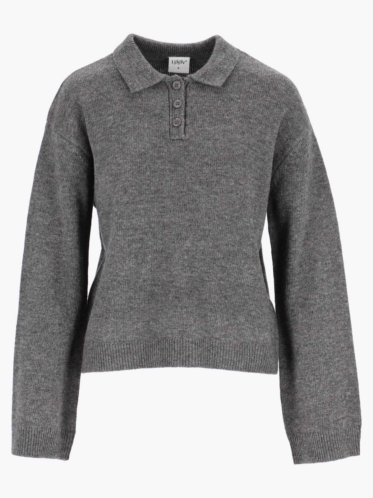 Løøv Pine Polo Knit Sweater Dark Grey