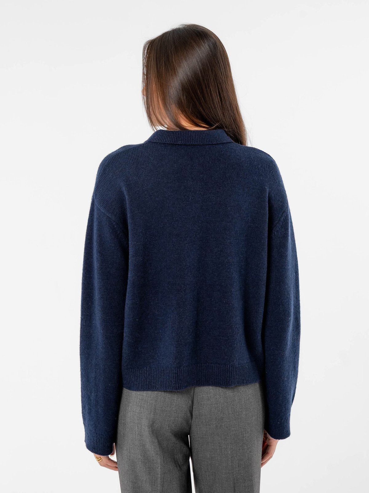 Løøv Pine Polo Knit Sweater Navy